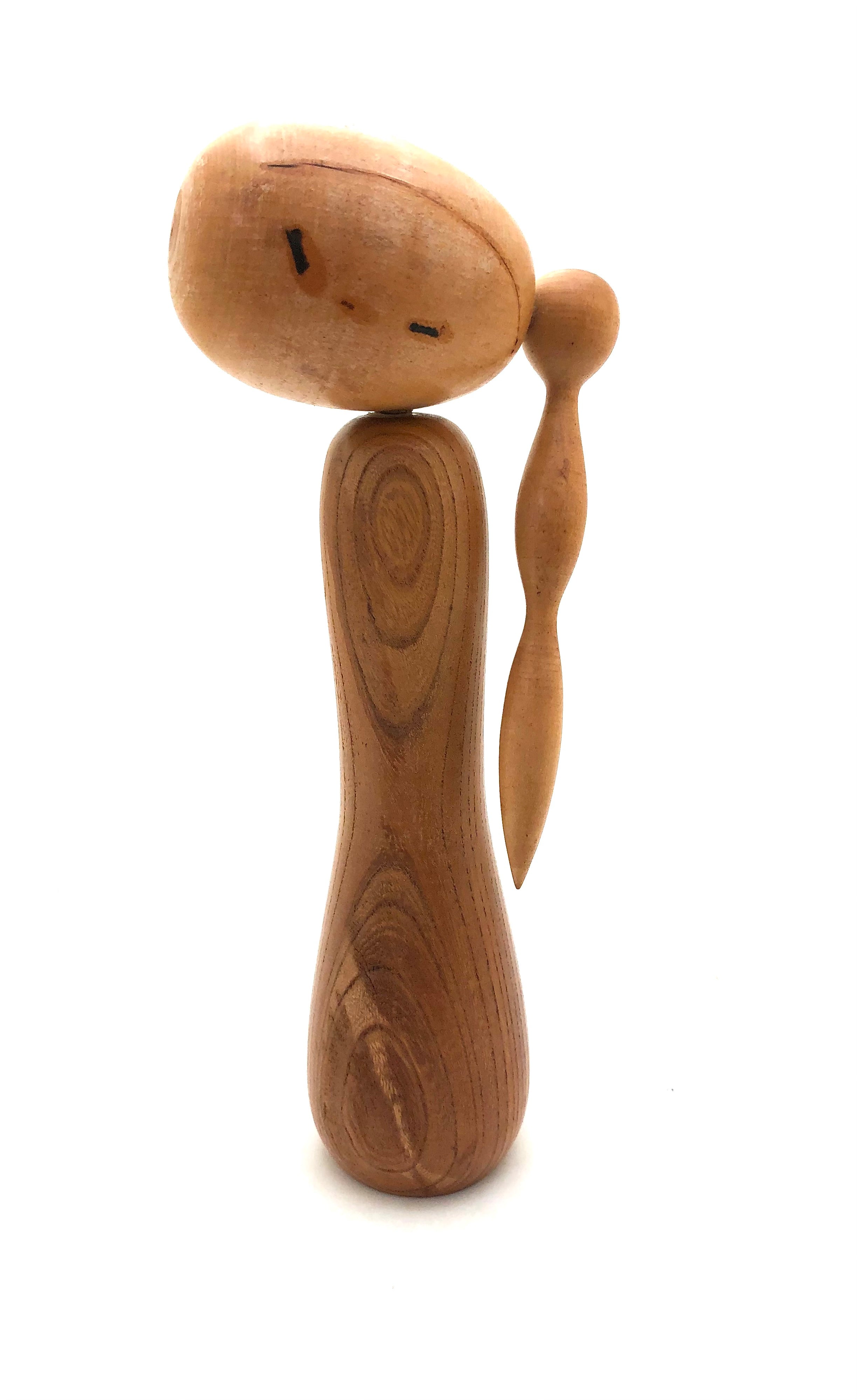 Vintage Sosaku Kokeshi  entitled: ‘Henso shōjo | Braided Girl’ by Ishihara Hideo (1925-1999)