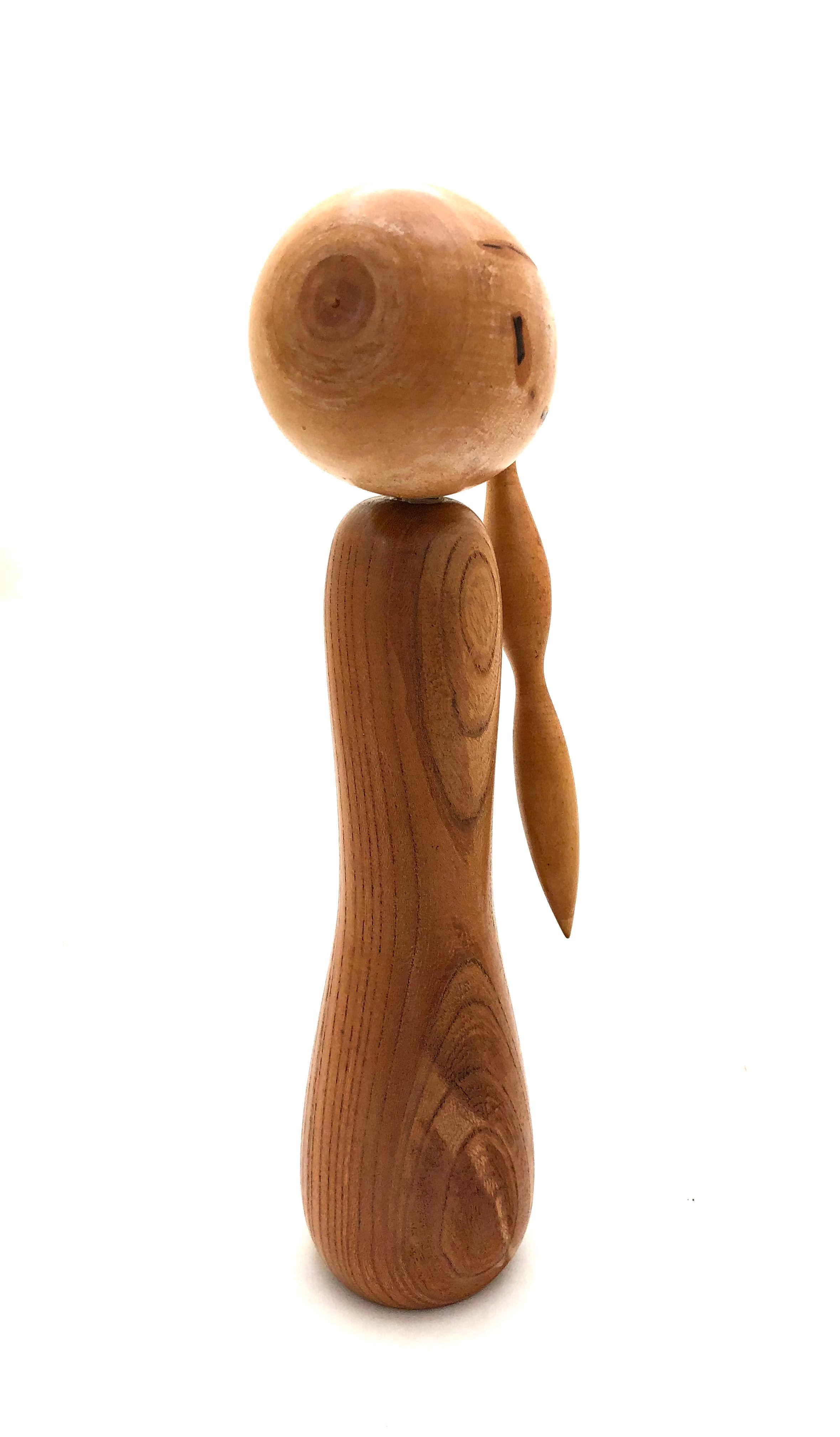 Vintage Sosaku Kokeshi entitled: ‘Henso shōjo | Braided Girl’ by Ishihara Hideo (1925-1999)
