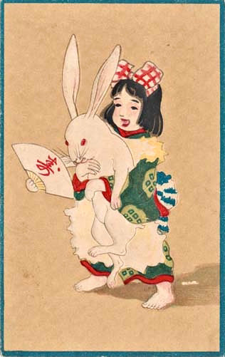 Vintage Rabbit Zodiac Sosaku Kokeshi by Takahashi, Hashime
