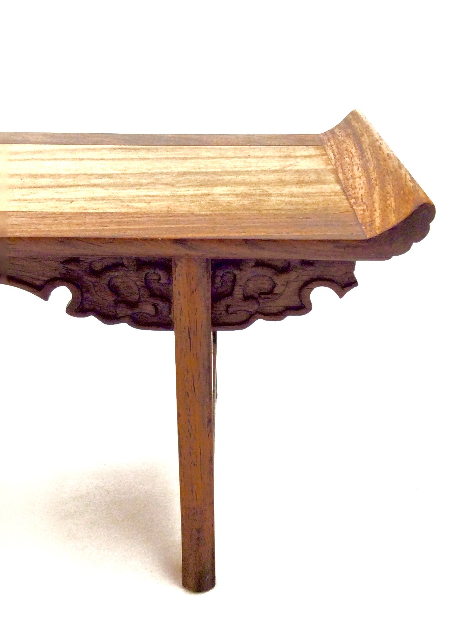 Vintage Chinese Trestle Leg Table Top Display Stand with Everted Flanges | Huanghuali Wood