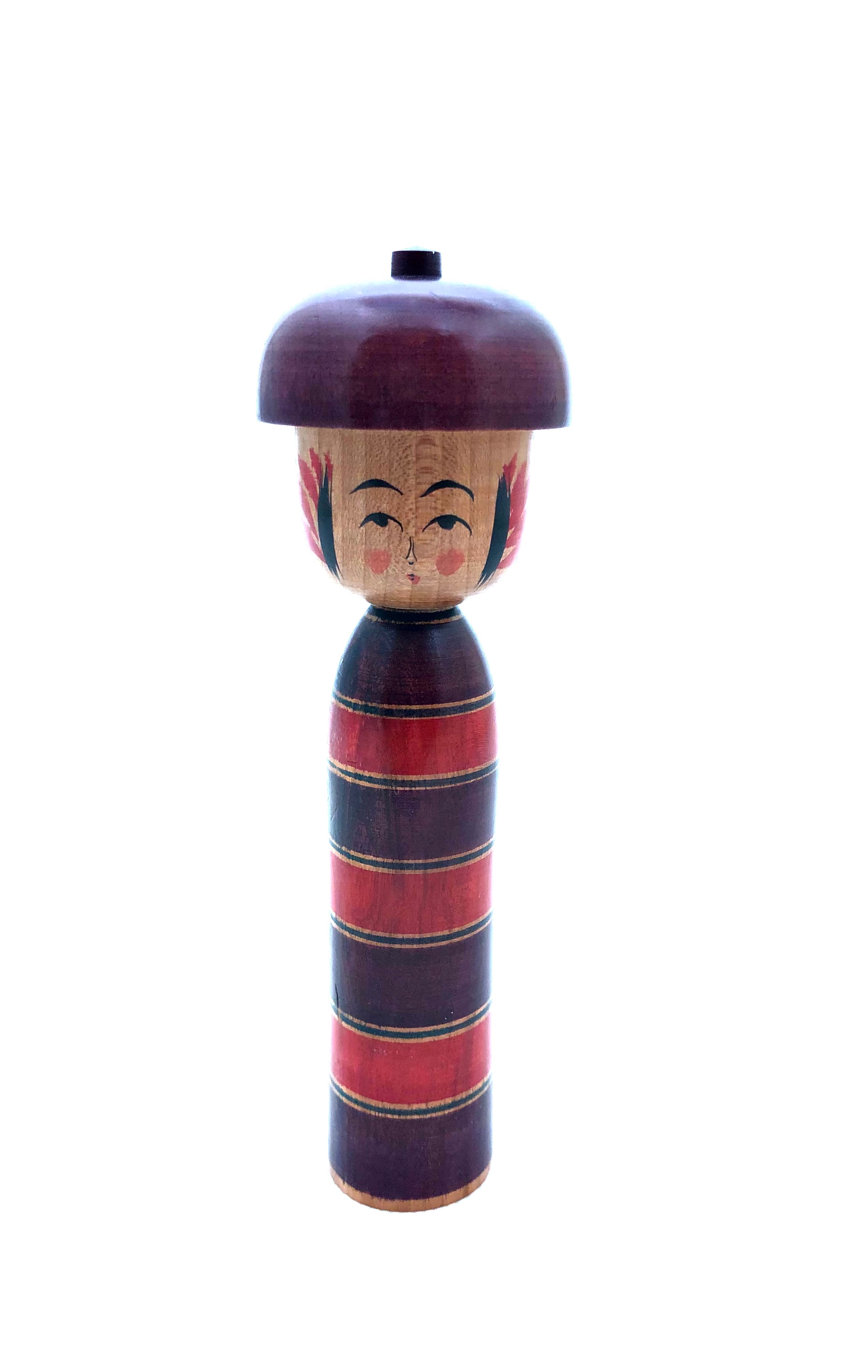 Vintage Traditional Yajirou JIngasa Kokeshi by Hoshi Hiroaki