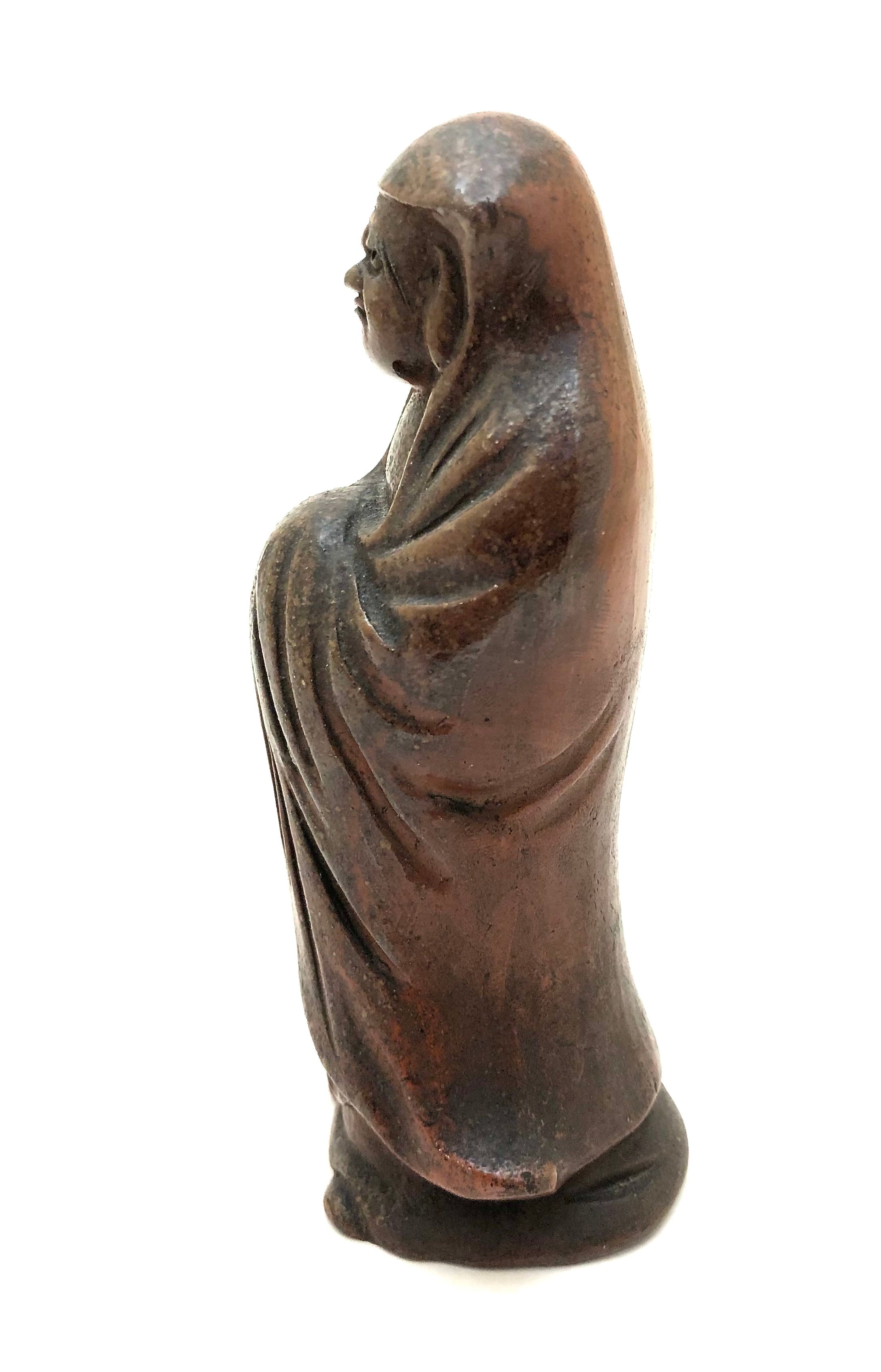 Vintage Japanese Bizen-yaki DARUMA Statue | Zen Patriarch Buddhist Monk