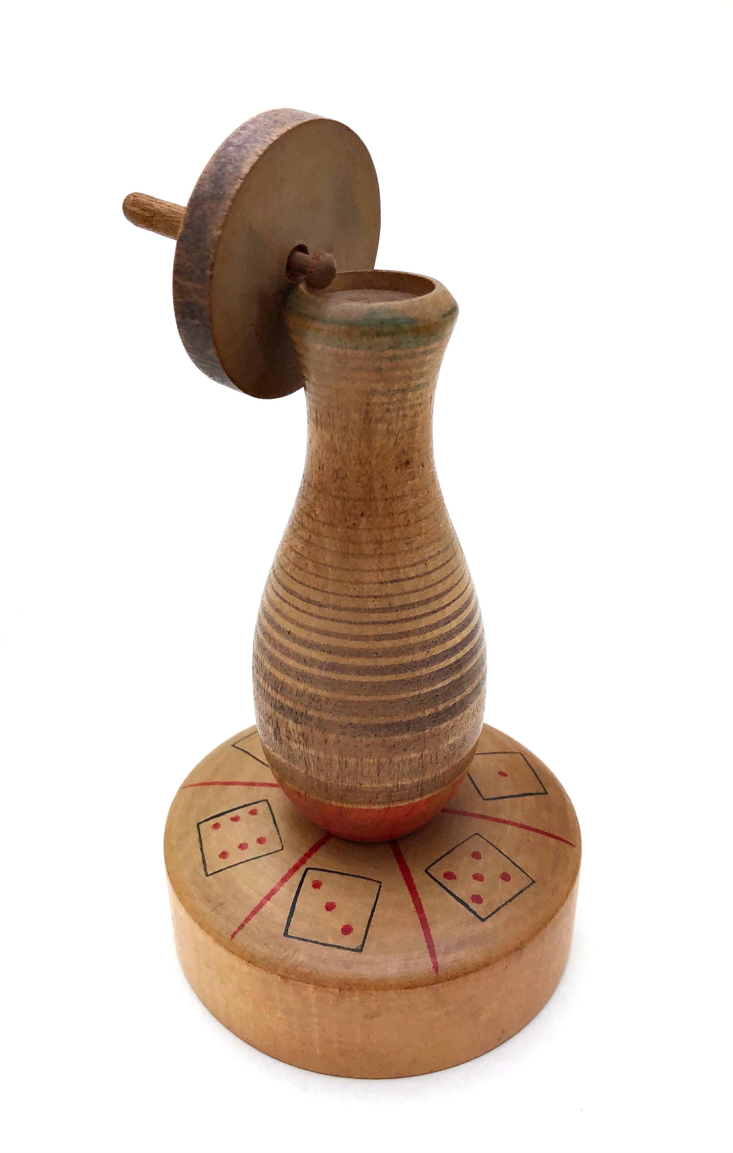 Vintage Japanese Gambling Toy and Spinning Top (Koma) by Mamoru Tsuta