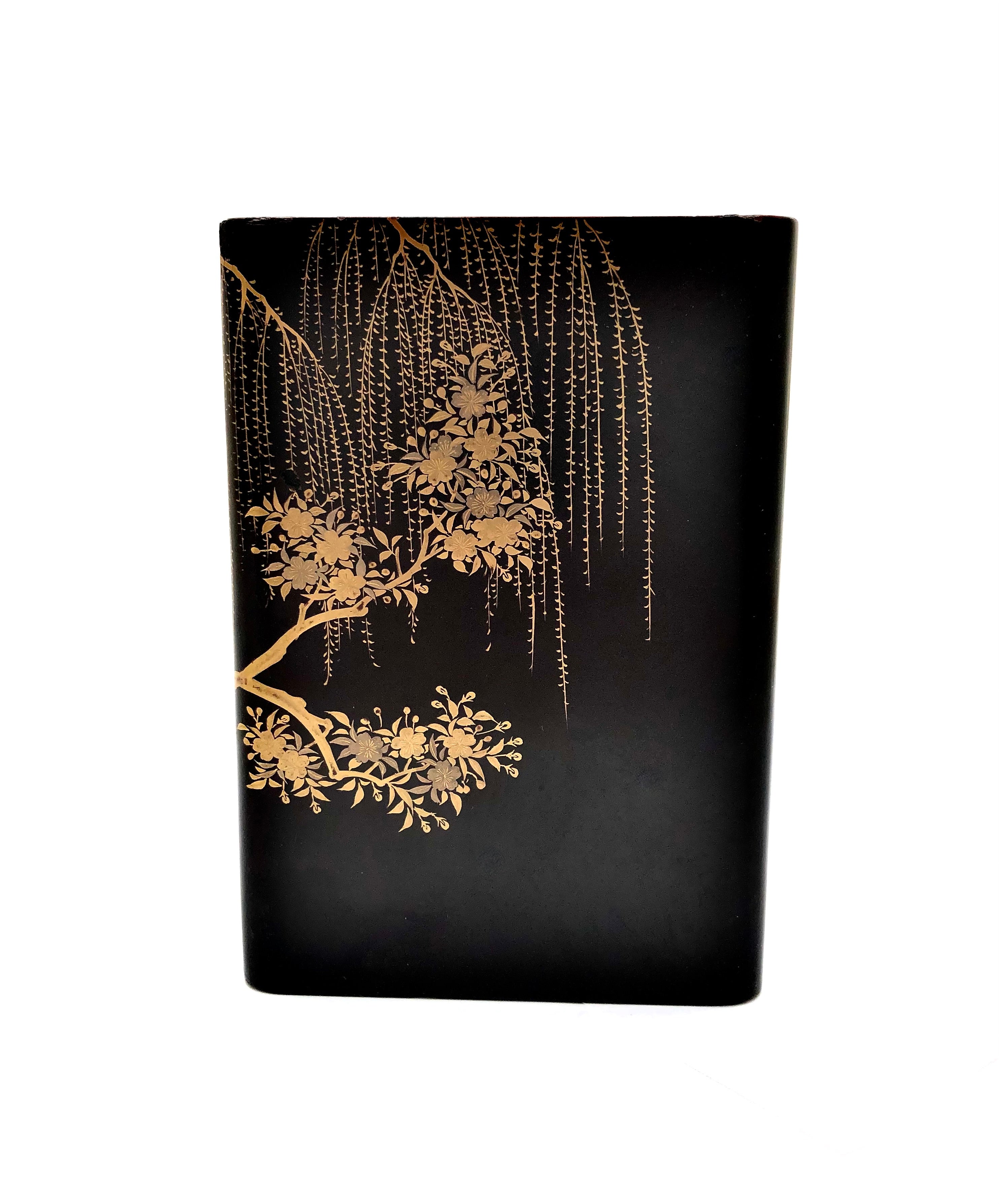 Japanese Meiji Square Gold Maki-e Sake Casket | Ceremonial Tokkuri