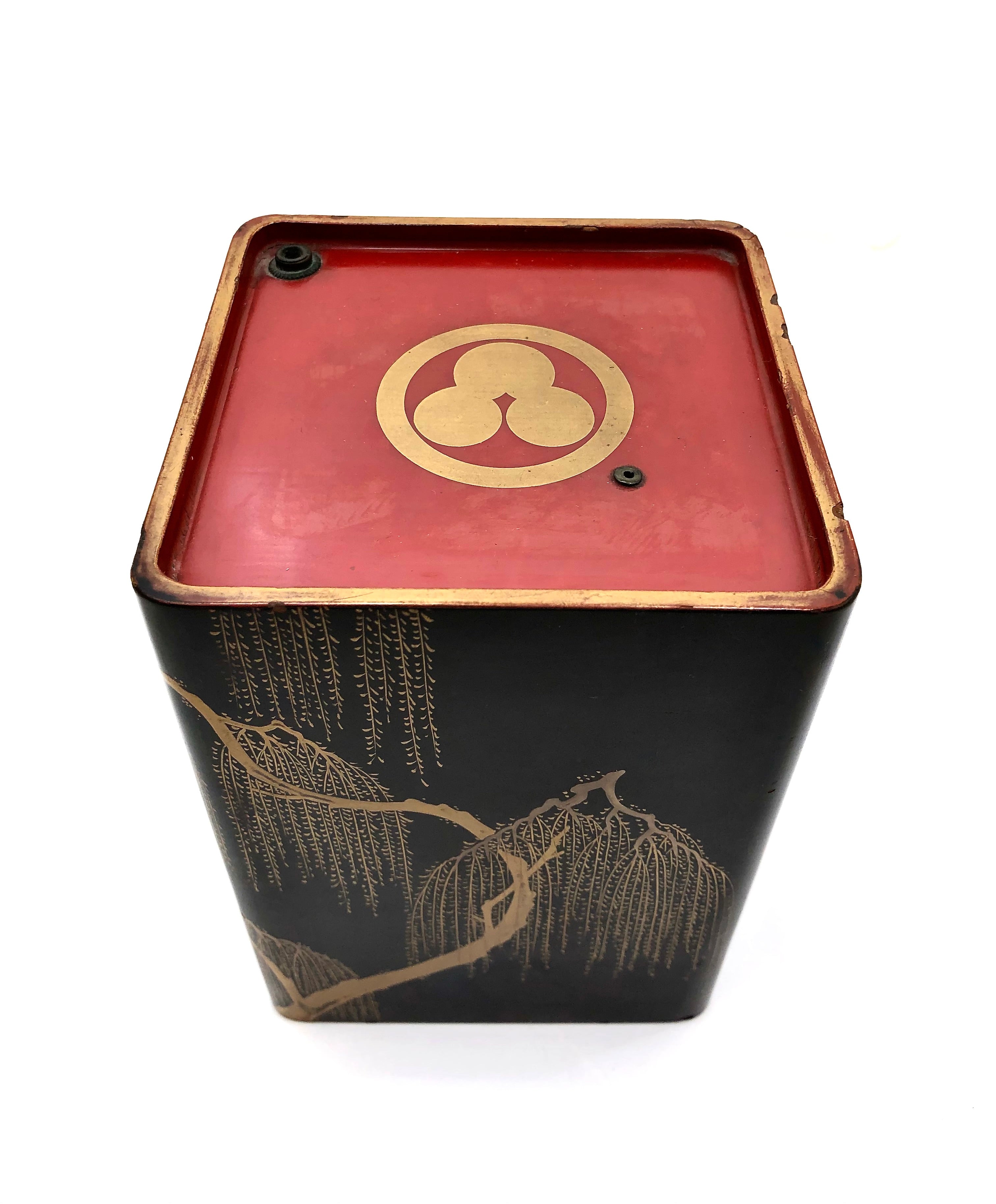 Japanese Meiji Square Gold Maki-e Sake Casket | Ceremonial Tokkuri