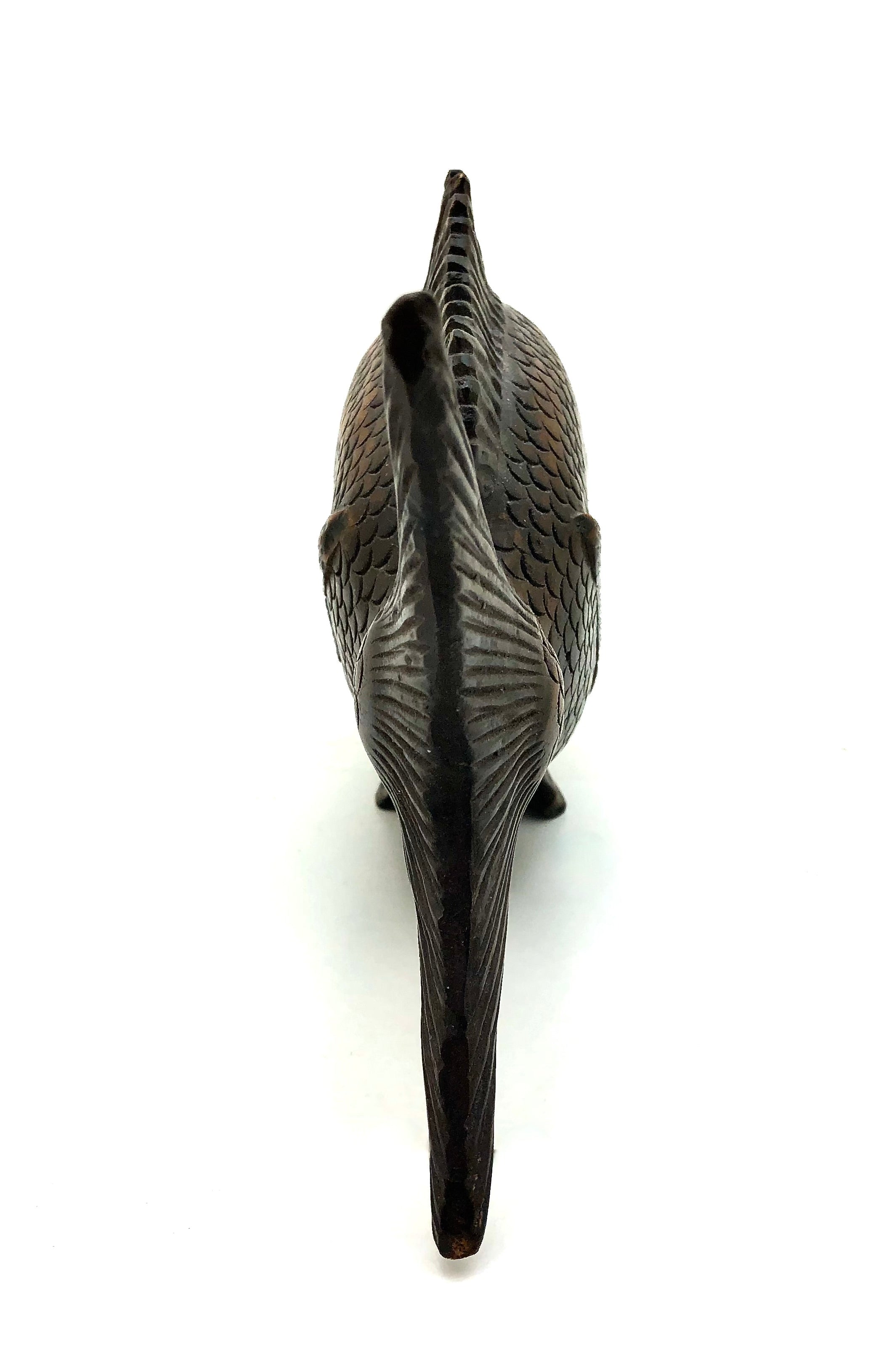 Vintage Japanese Okimono Wood Carved Carp | Nishikigoi Carving