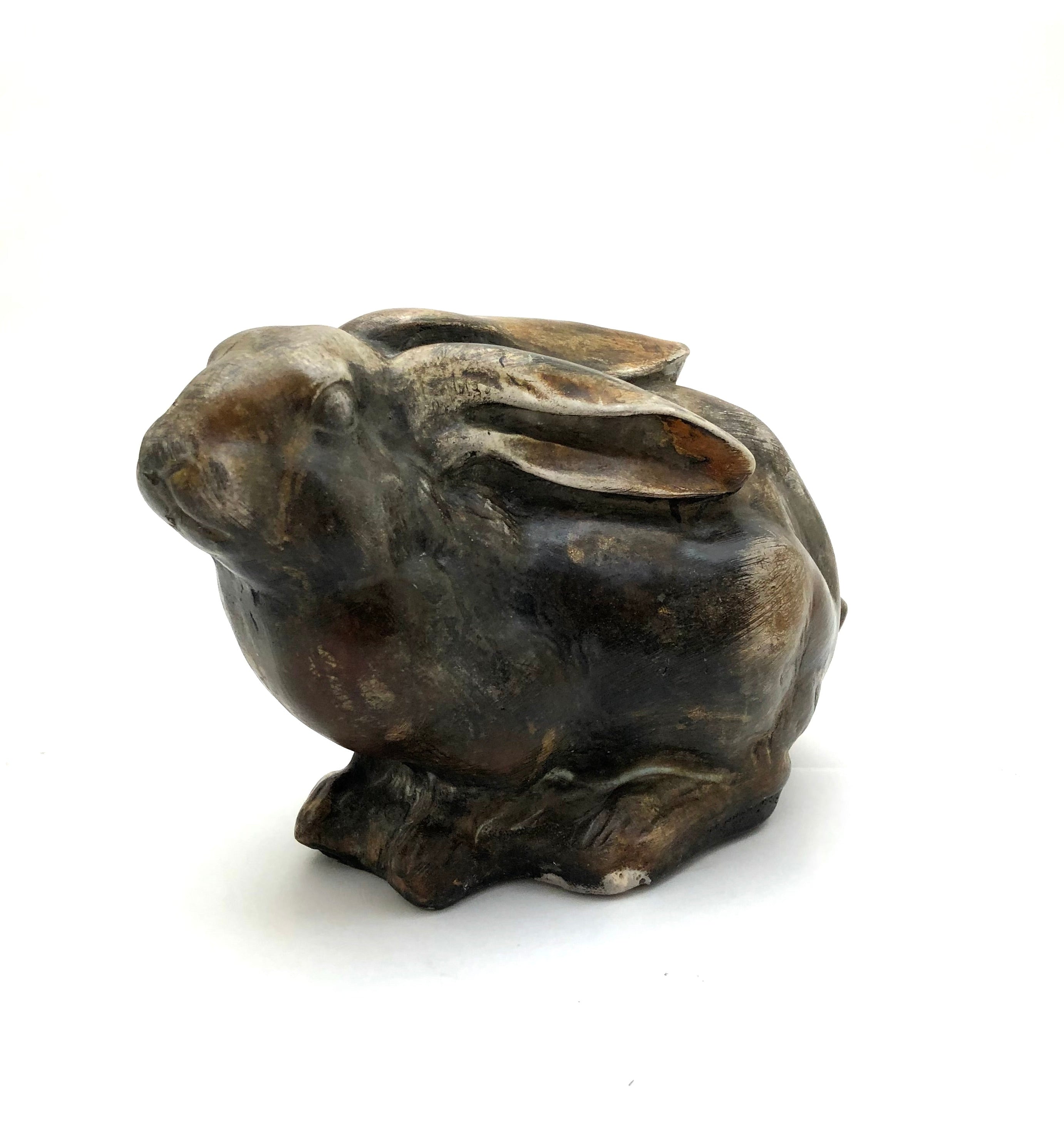 Japanese Seto-ware Hare Stoneware Figure by Fumio Koyama