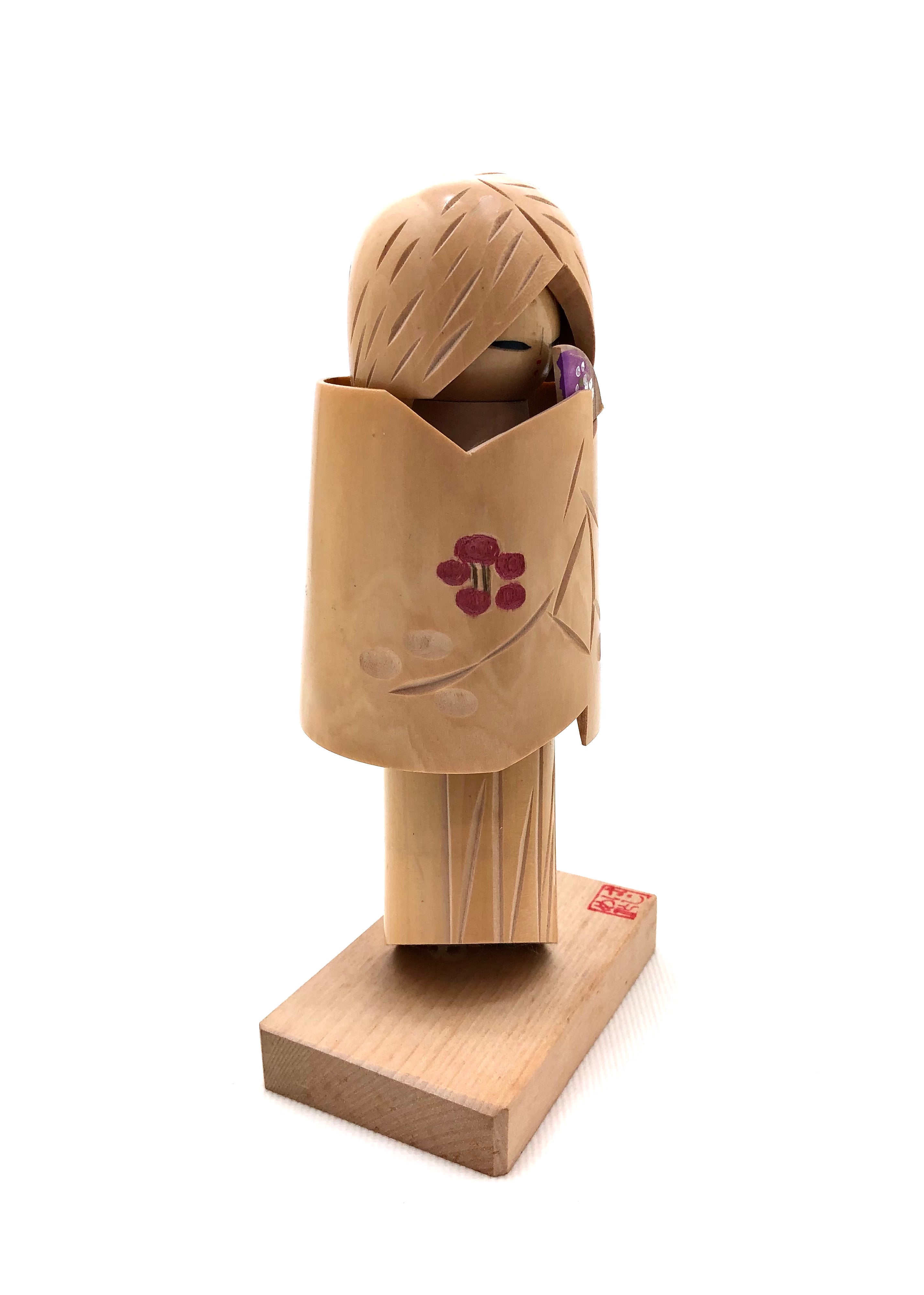 Vintage Sosaku Kokeshi Entitled: Kagamijishi by Miyashita, Hajime | Japanese Kabuki - Renjishi Lion Dancer Kokeshi