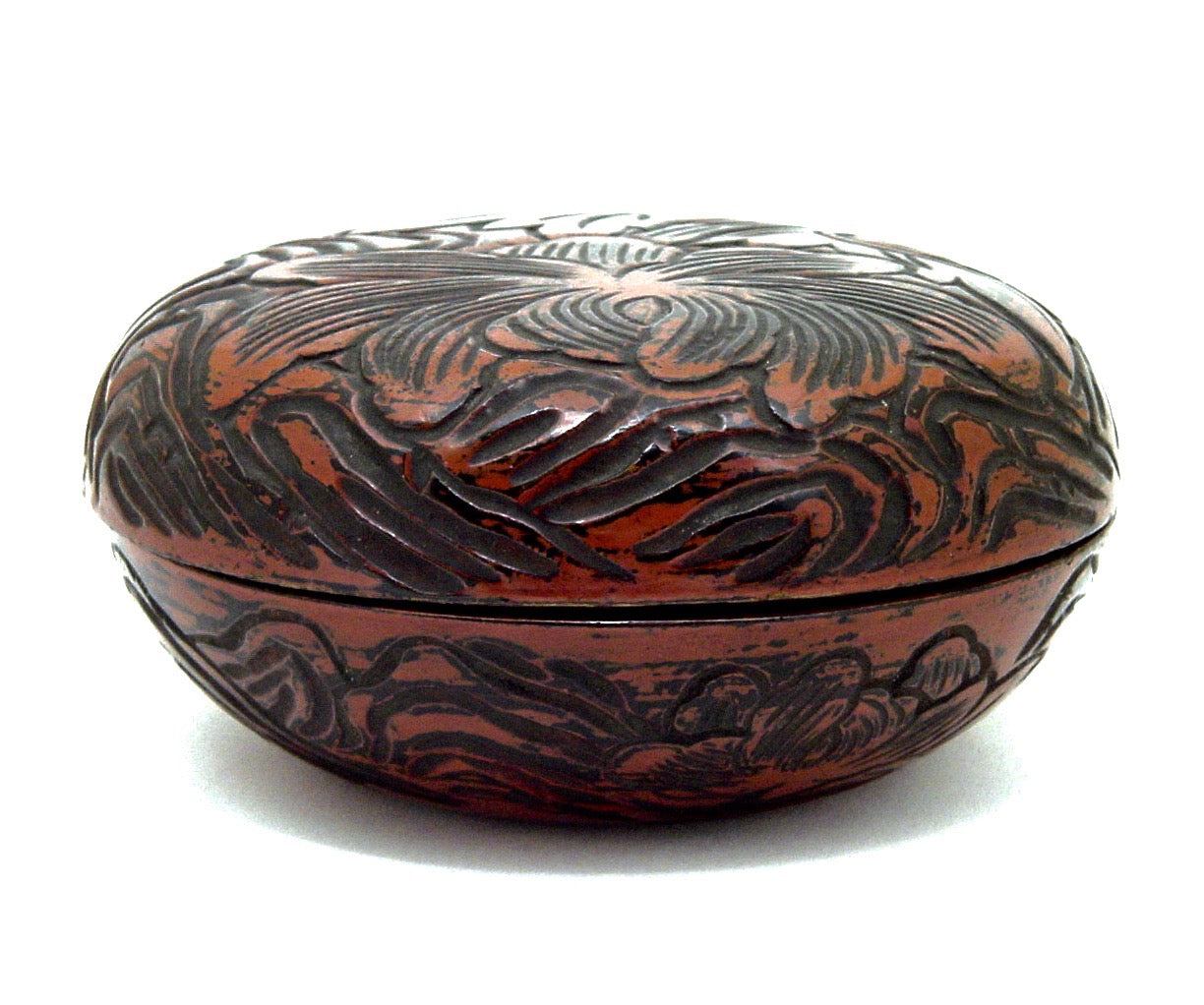 Japanese Antique Lacquered Round Box and Cover | Taisho Period