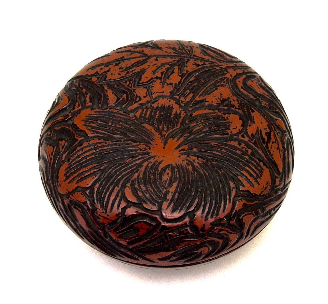 Japanese Antique Lacquered Round Box and Cover | Taisho Period