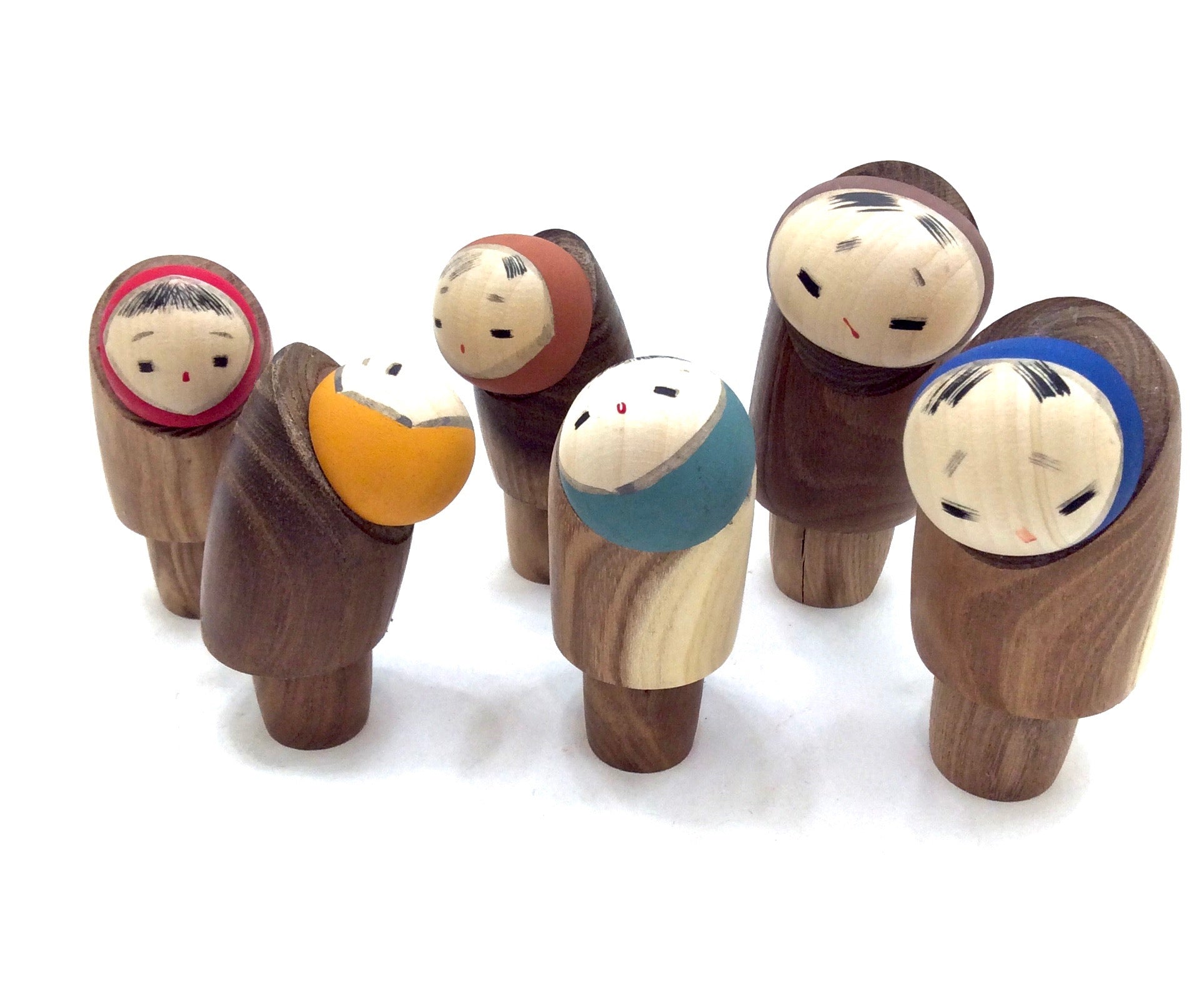 Japanese Vintage Sosaku Kokeshi Snow Children