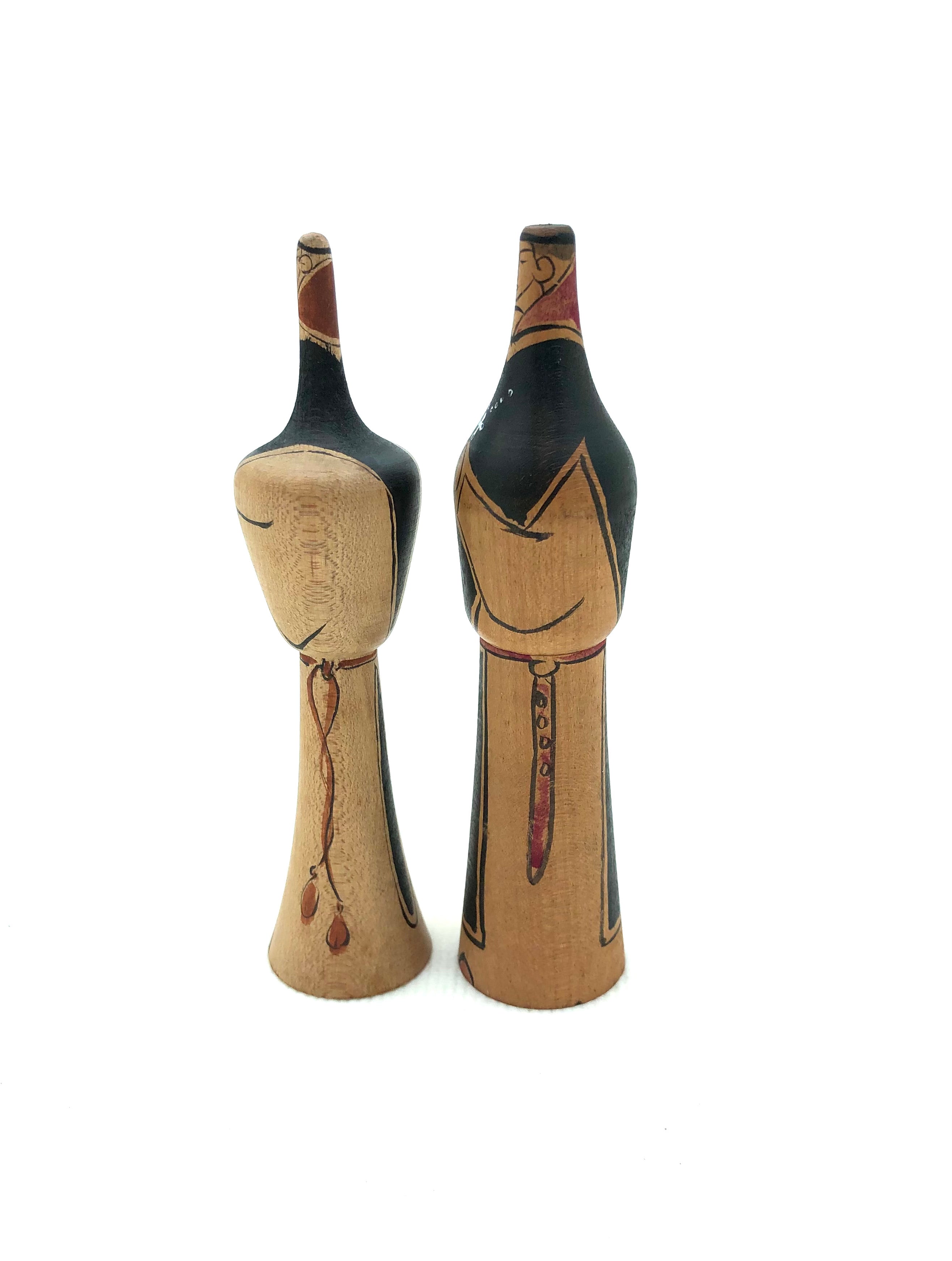 Vintage Japanese Lathe-Turned Kokeshi of Trappist Nuns | Monastery & Convent Hakodate, Hokkaido Carving by Nemoto Mogura