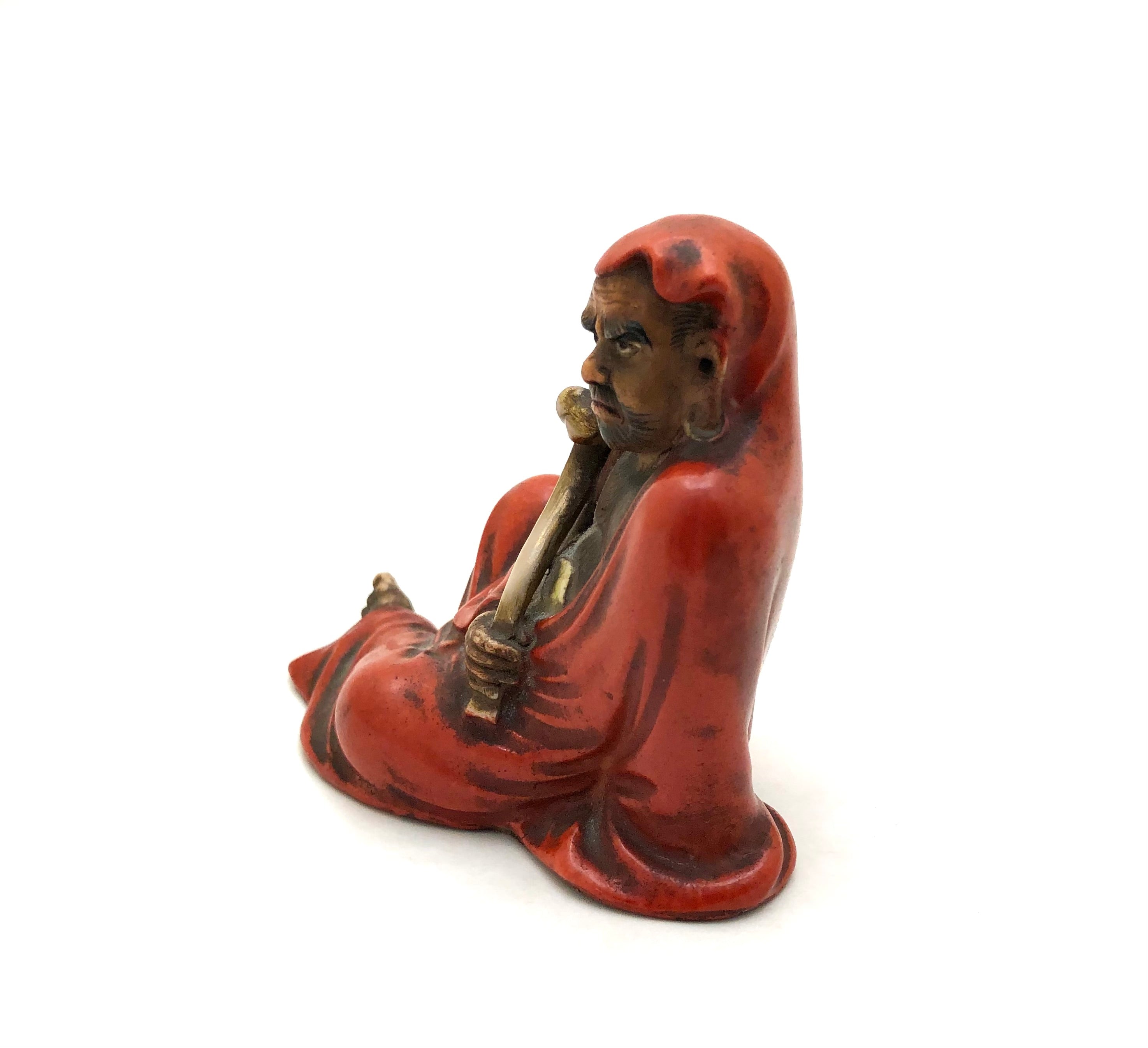 Japanese Kutani Yaki Figure of Reclining Daruma | Rare Quality Kutani