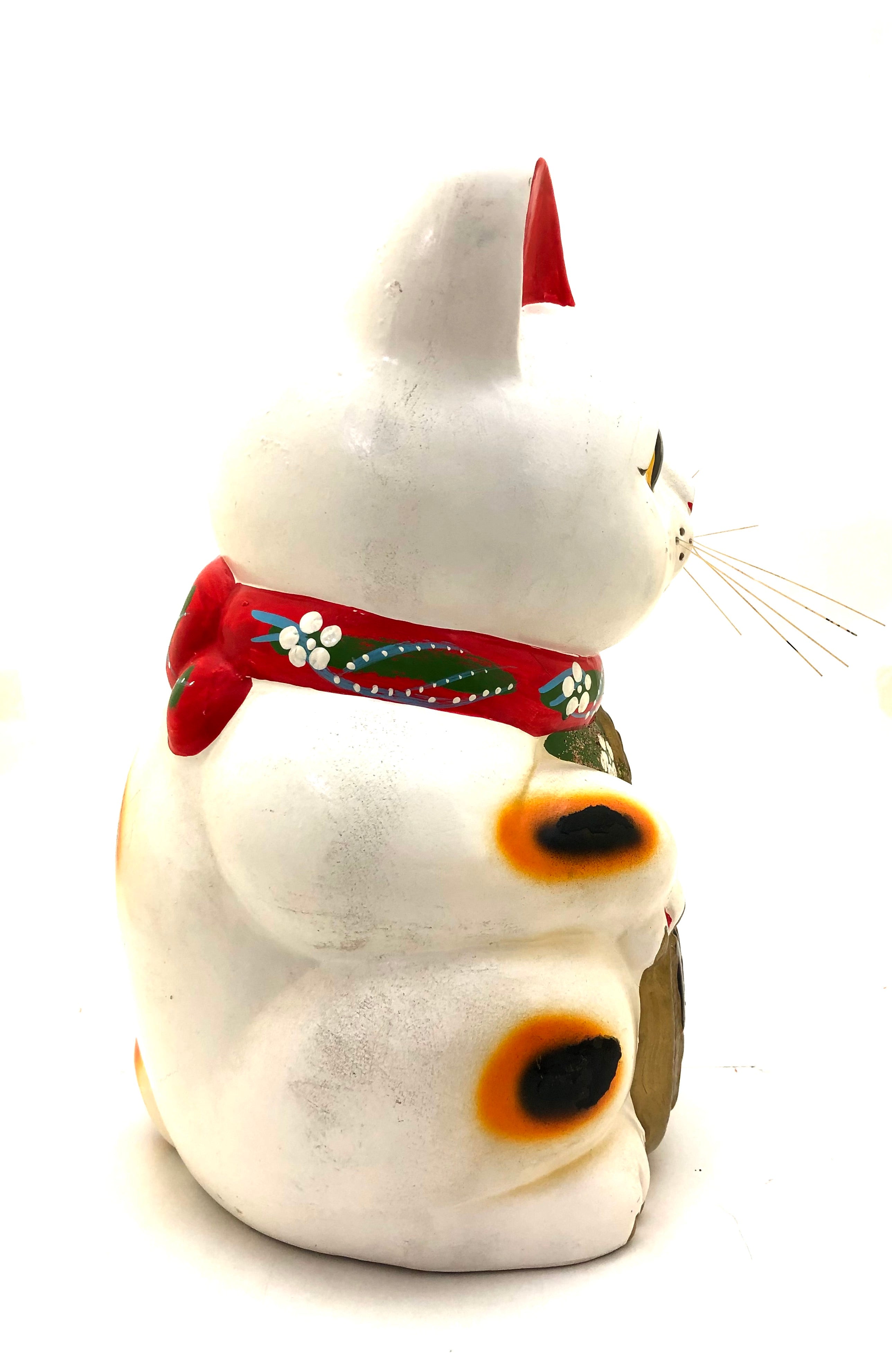 Vintage Japanese “Rare” White Maneki Neko Lucky Cat Bank