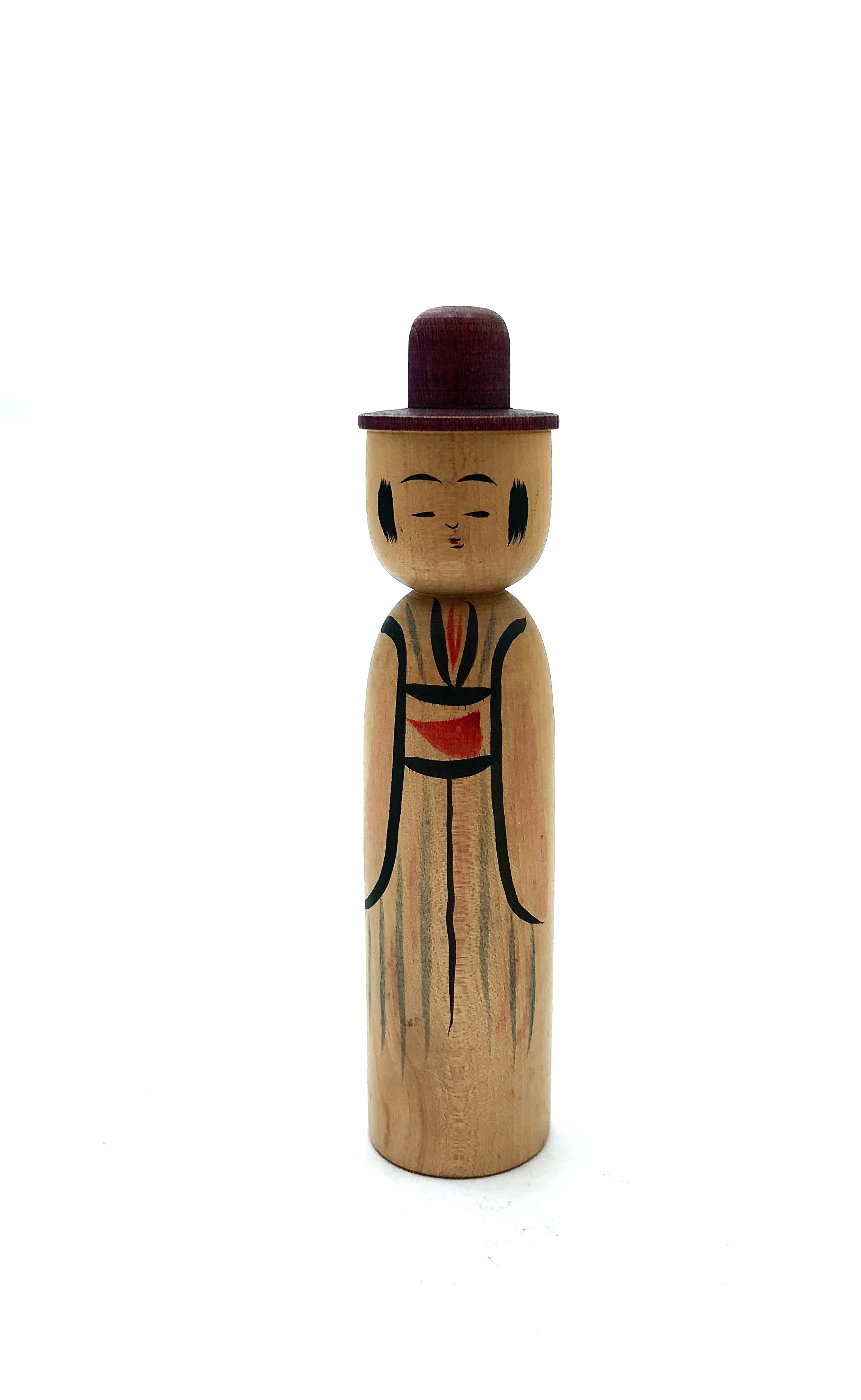 Vintage Traditional Kokeshi | Merchant with Hat by Fumio Sato