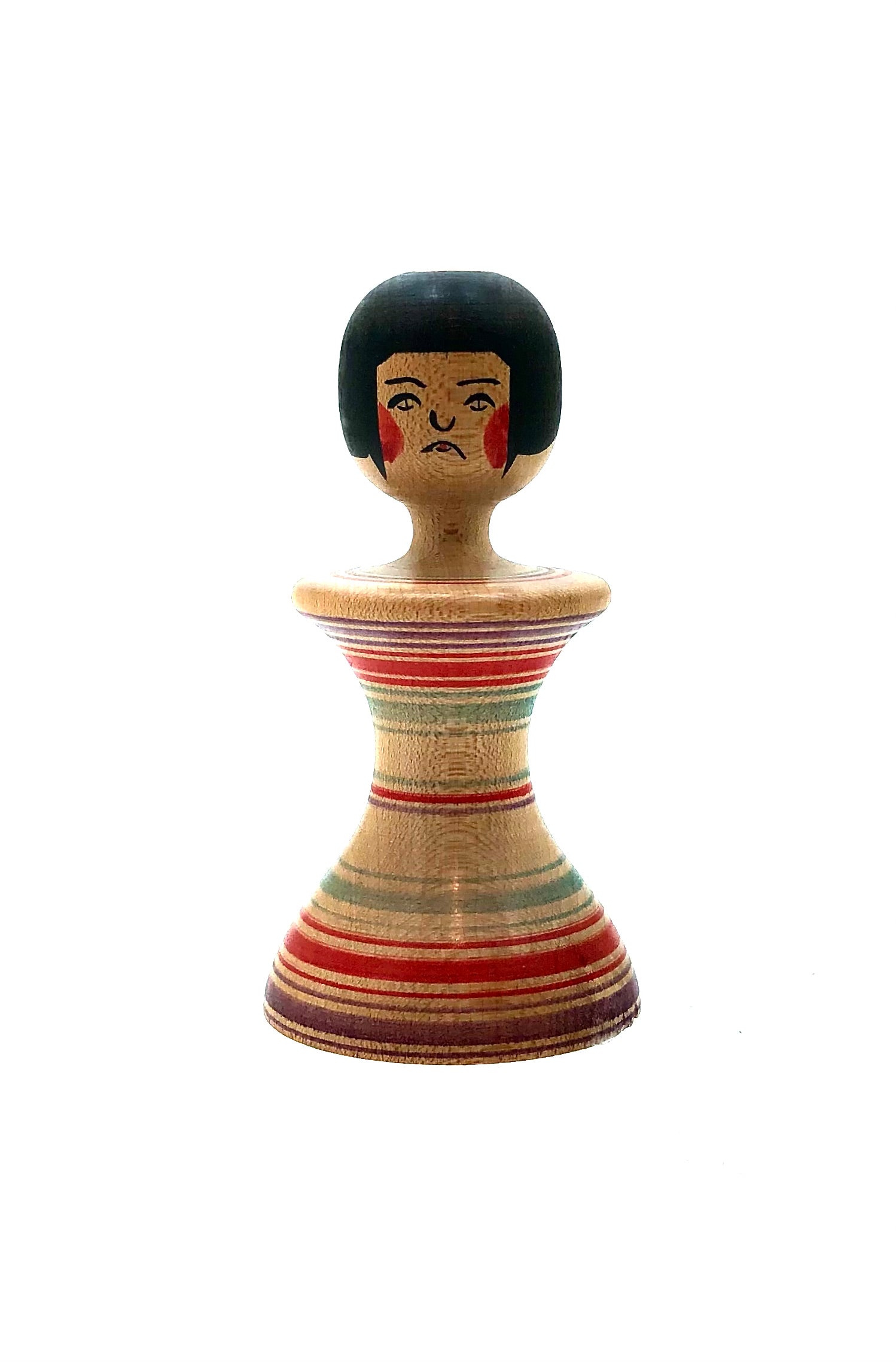 Traditional Rare Vintage ‘Nuruyu’-Style Tsugaru-Kei Kokeshi by Sato, Zenji