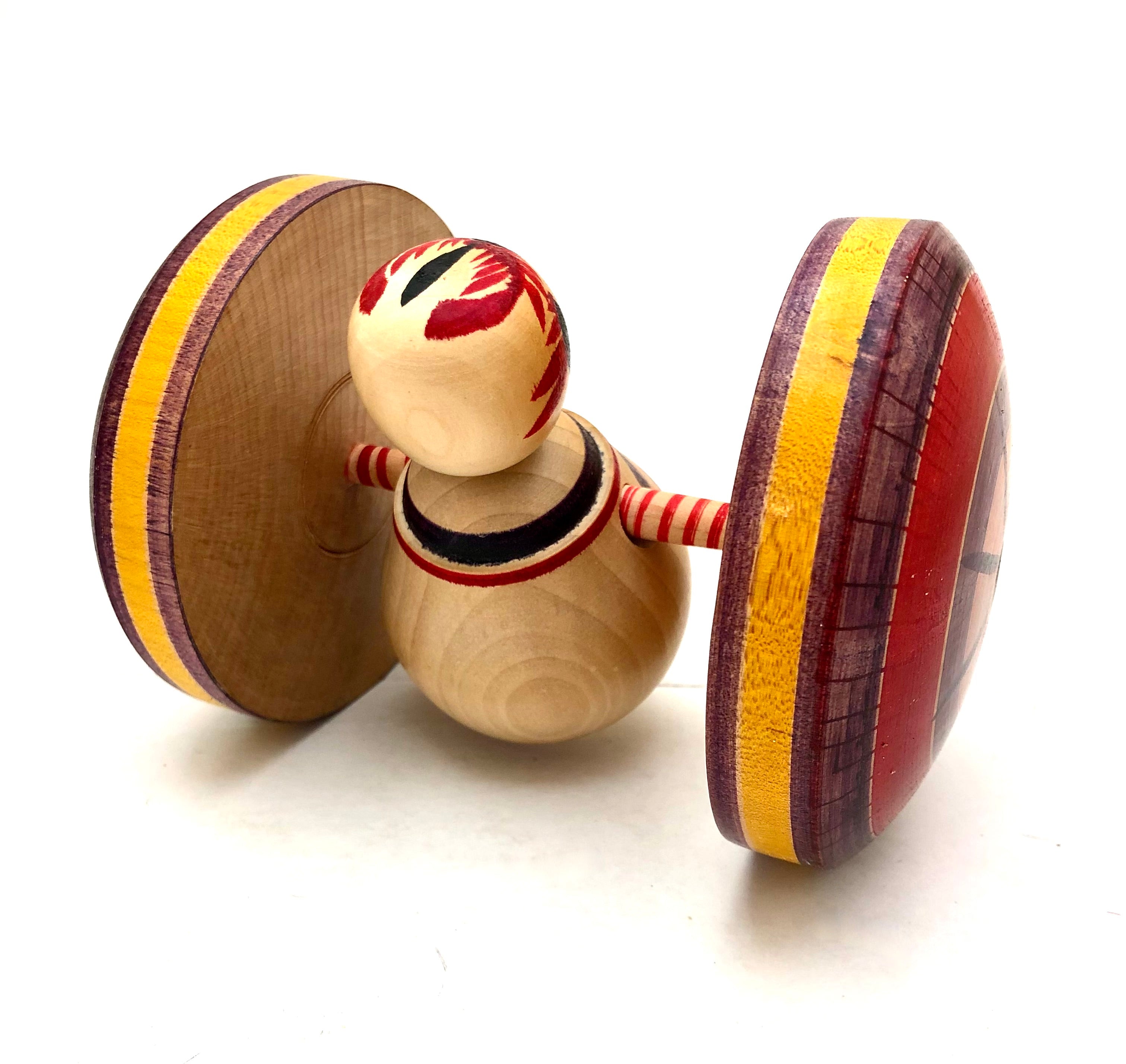 Vintage Japanese Sakunami Wooden Fukuguruma (Fortune Car) Toy | Rare Sakunami Family Kiji Omocha