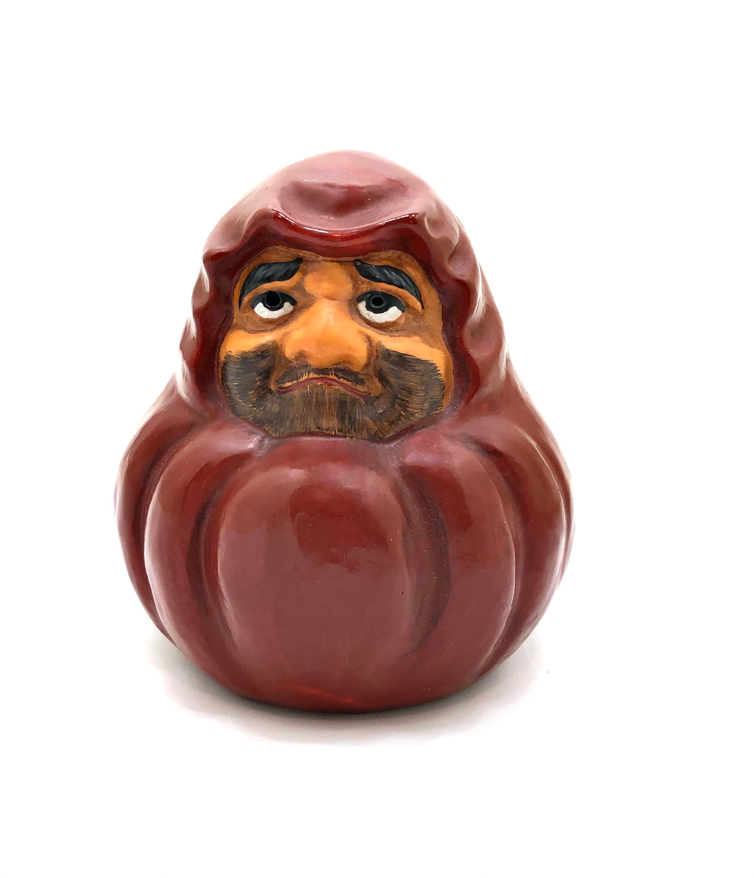 Antique Japanese Kutani Bodhidharma | Seated Daruma Okimono