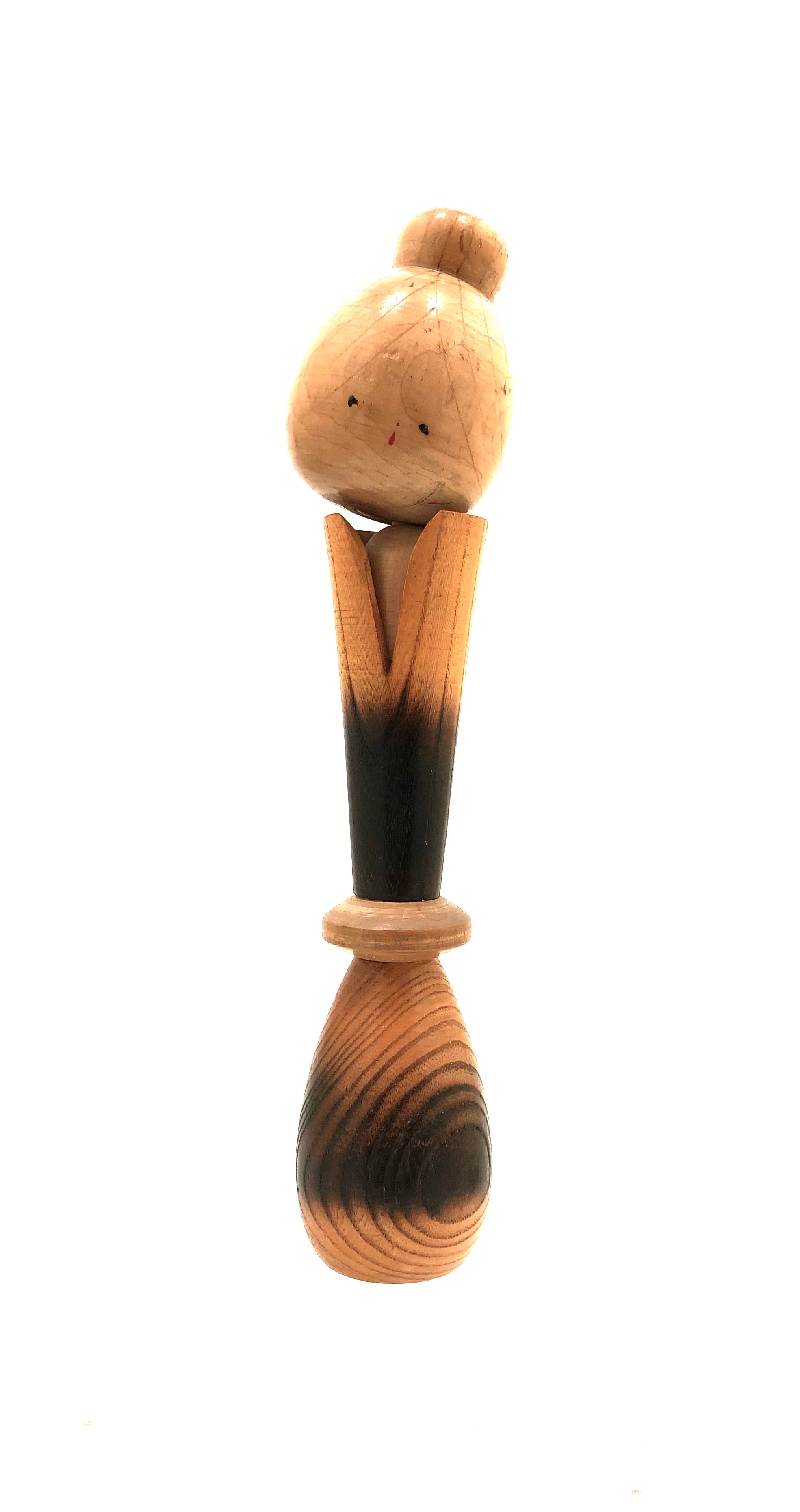 Vintage Sosaku Kokeshi entitled: “Saeko | Serene Young Girl” by Ryoichi, Funayama