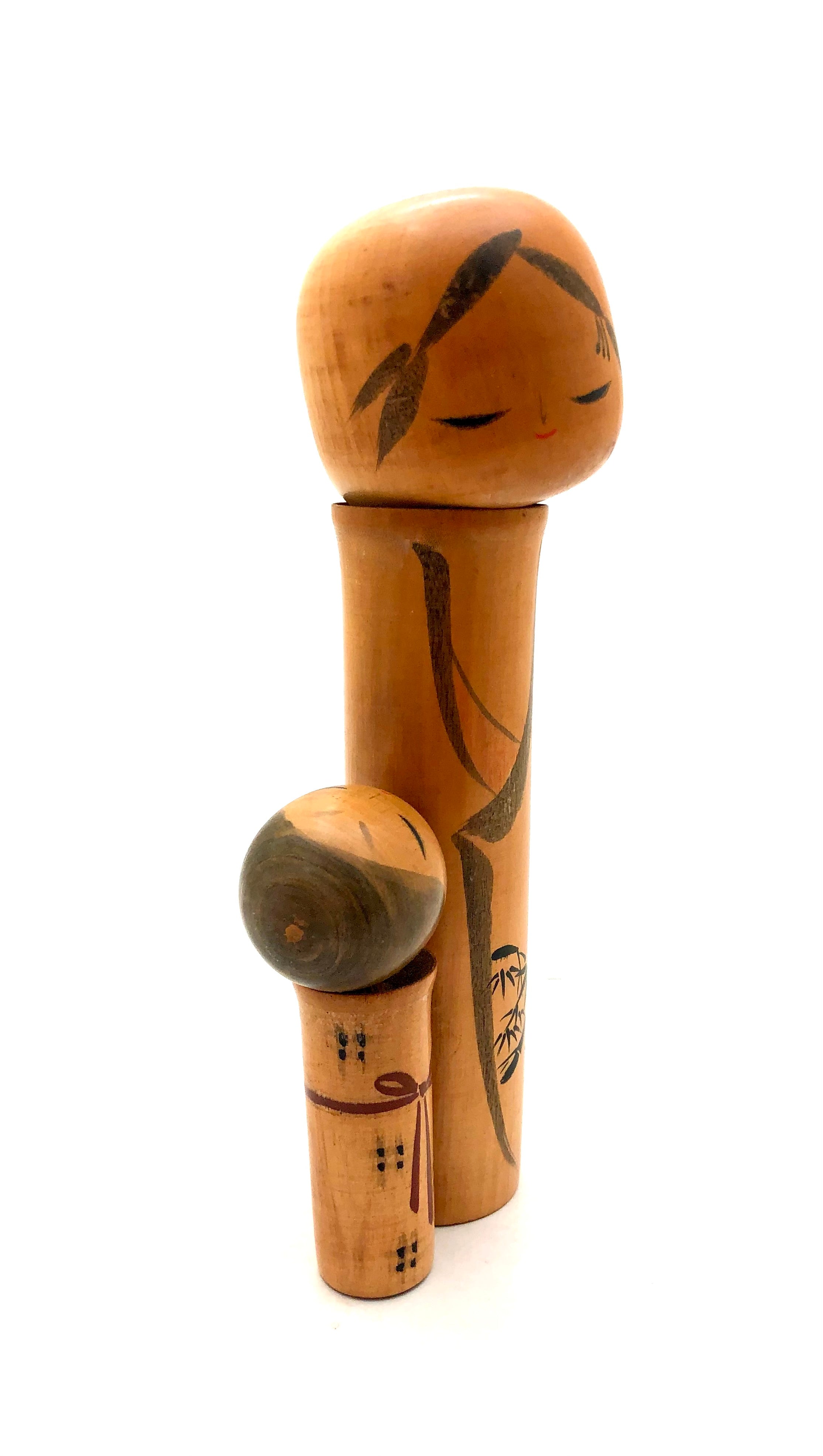Vintage Sosaku Kokeshi entitled Haha-ko Oshin | Mother and Child by Sato, Suigai