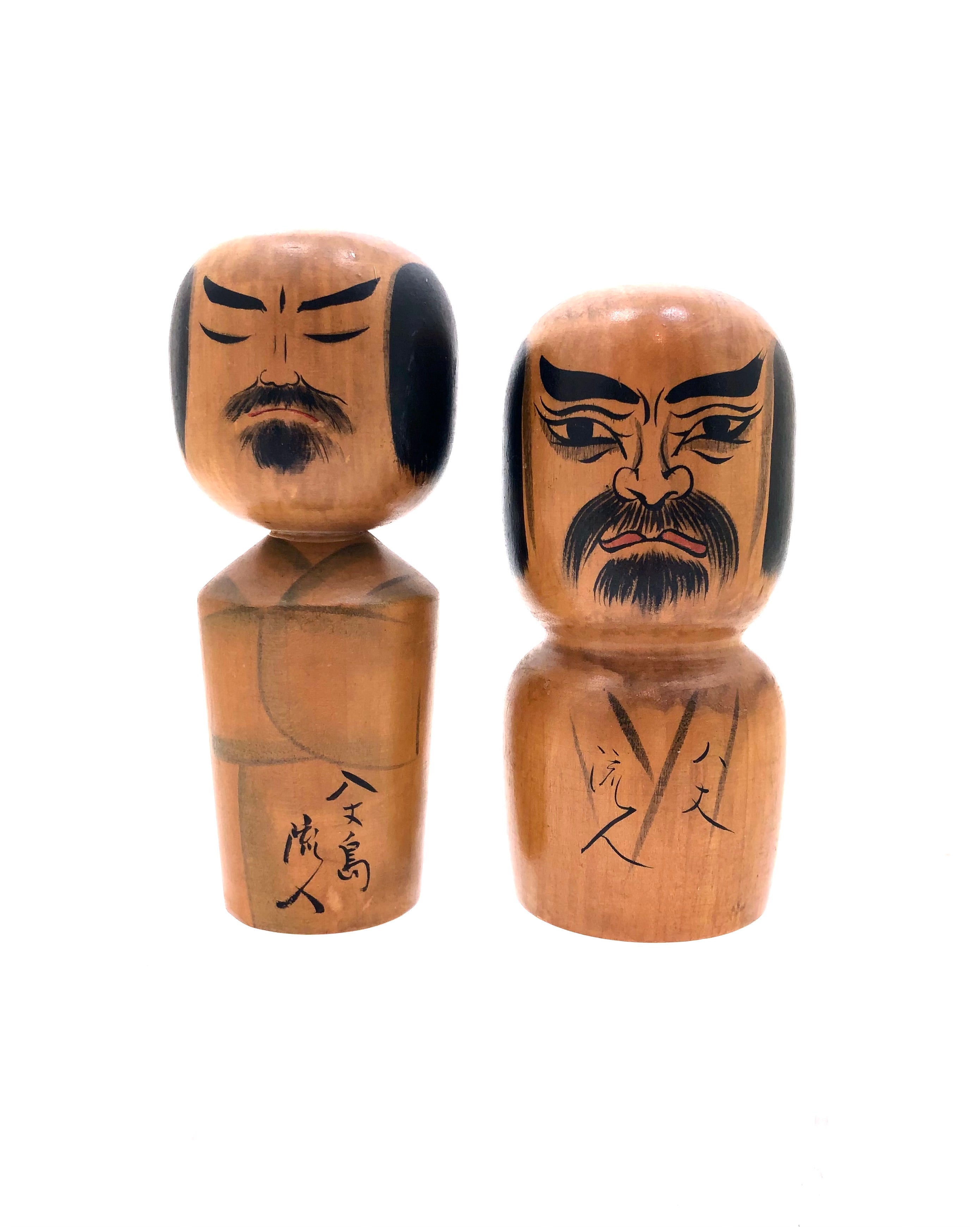 Antique Sosaku Kokeshi Depicting Samurai Exiles