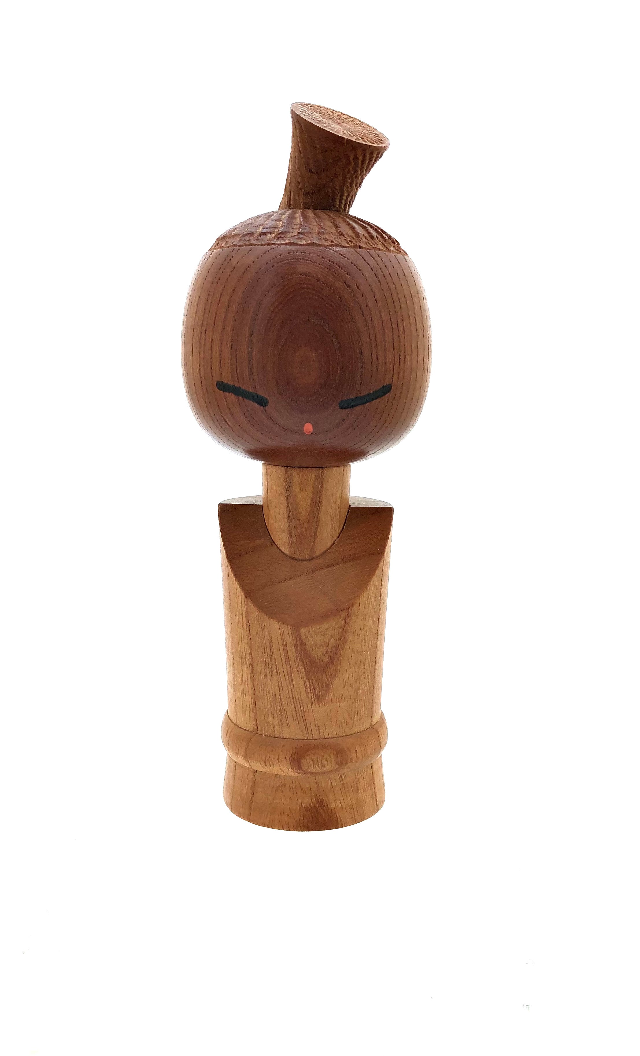 Vintage Sosaku Kokeshi entitled: “Tazurana on’nanoko | Naughty Sister” by Aida, Seihou