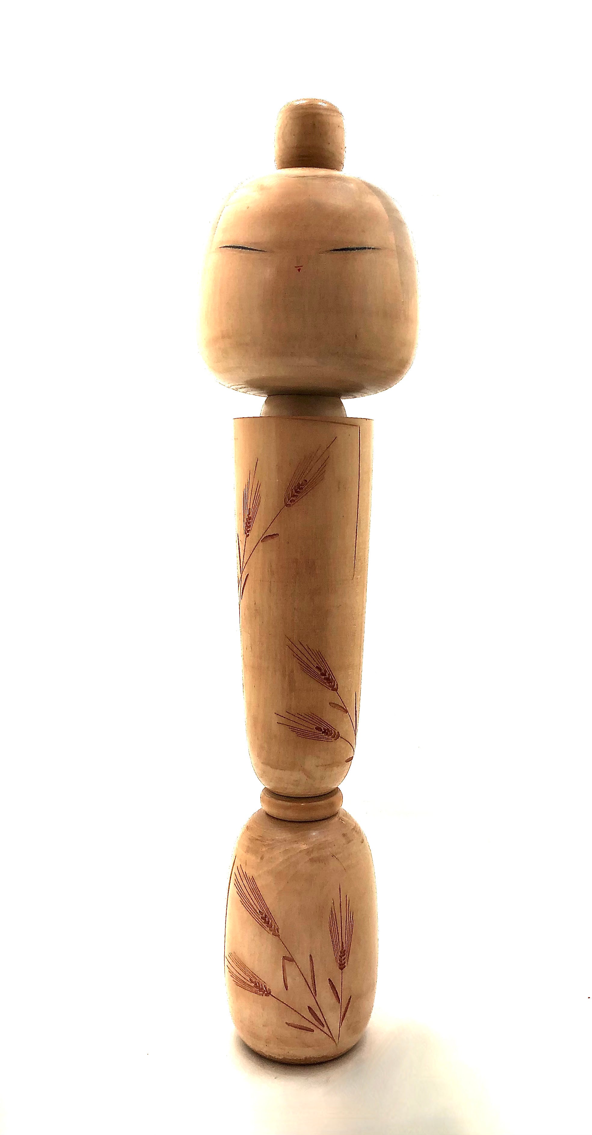Japanese Creative Kokeshi entitled: “Spirit of Wheat | Seishin No Komugi” by Kishi Sadao (1932-1998)