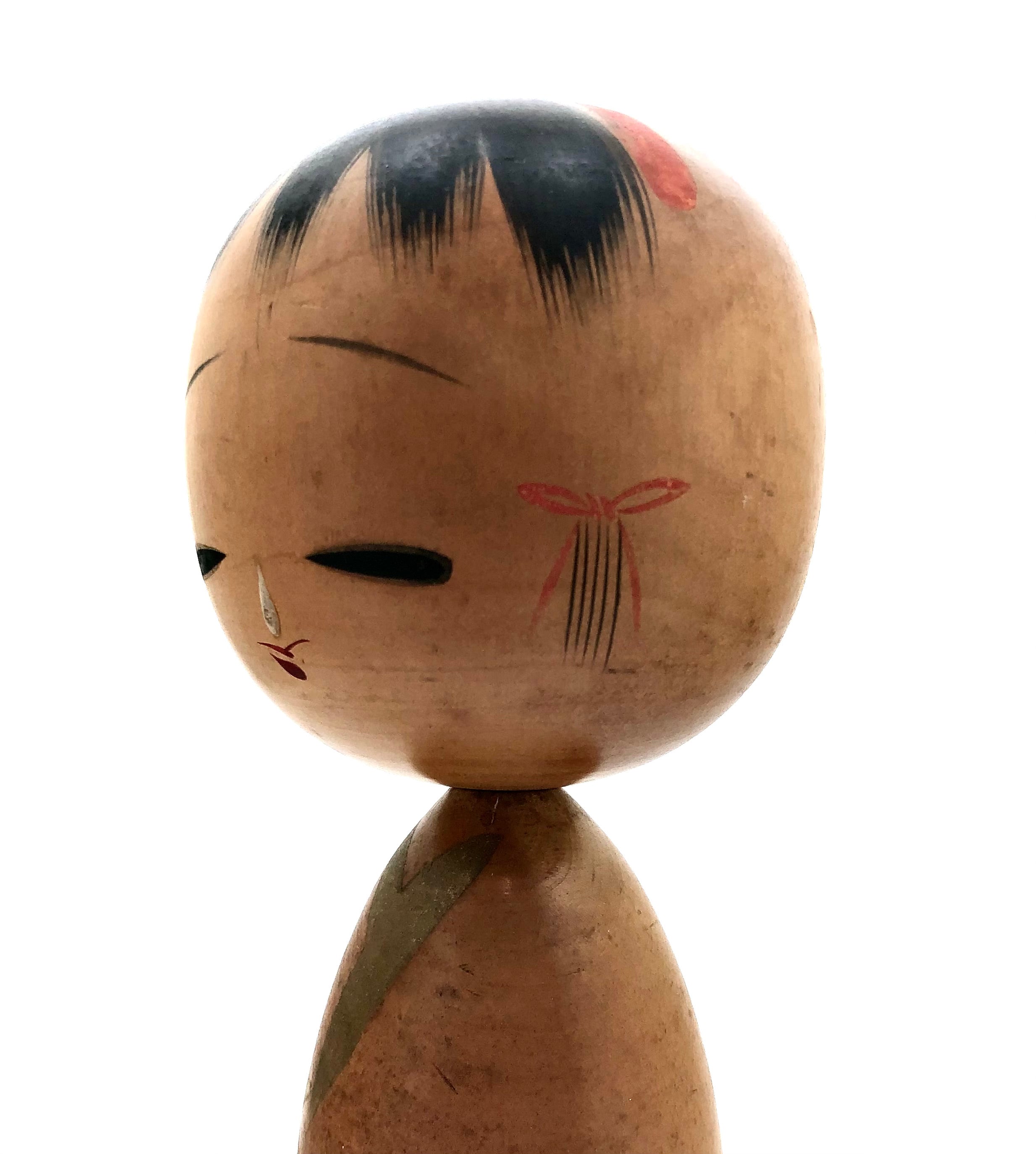 Vintage Japanese Hand-painted Takasago Kokeshi Inspired by Kanze Motokiyo and Signed by Kei