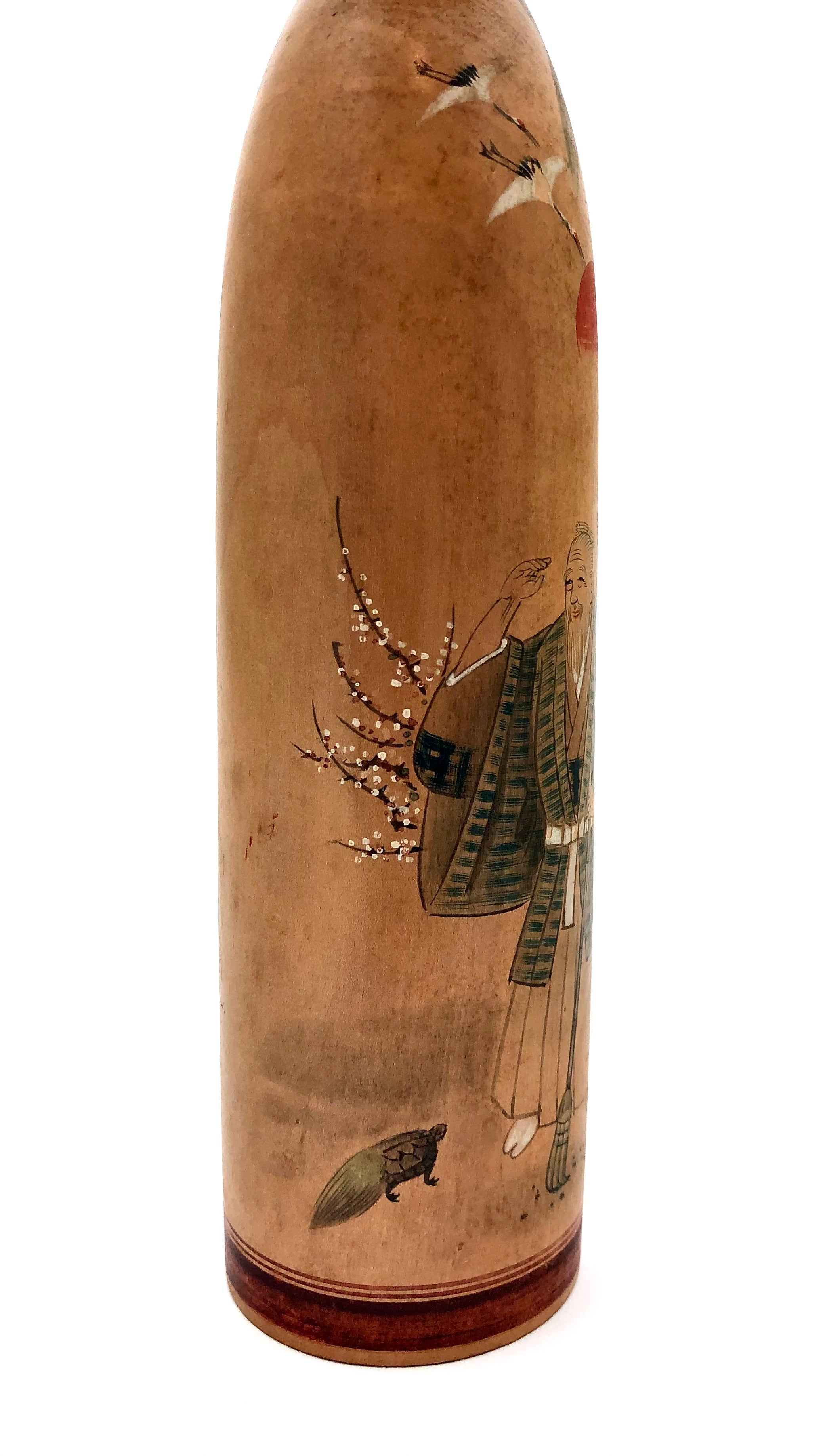 Vintage Japanese Hand-painted Takasago Kokeshi Inspired by Kanze Motokiyo and Signed by Kei