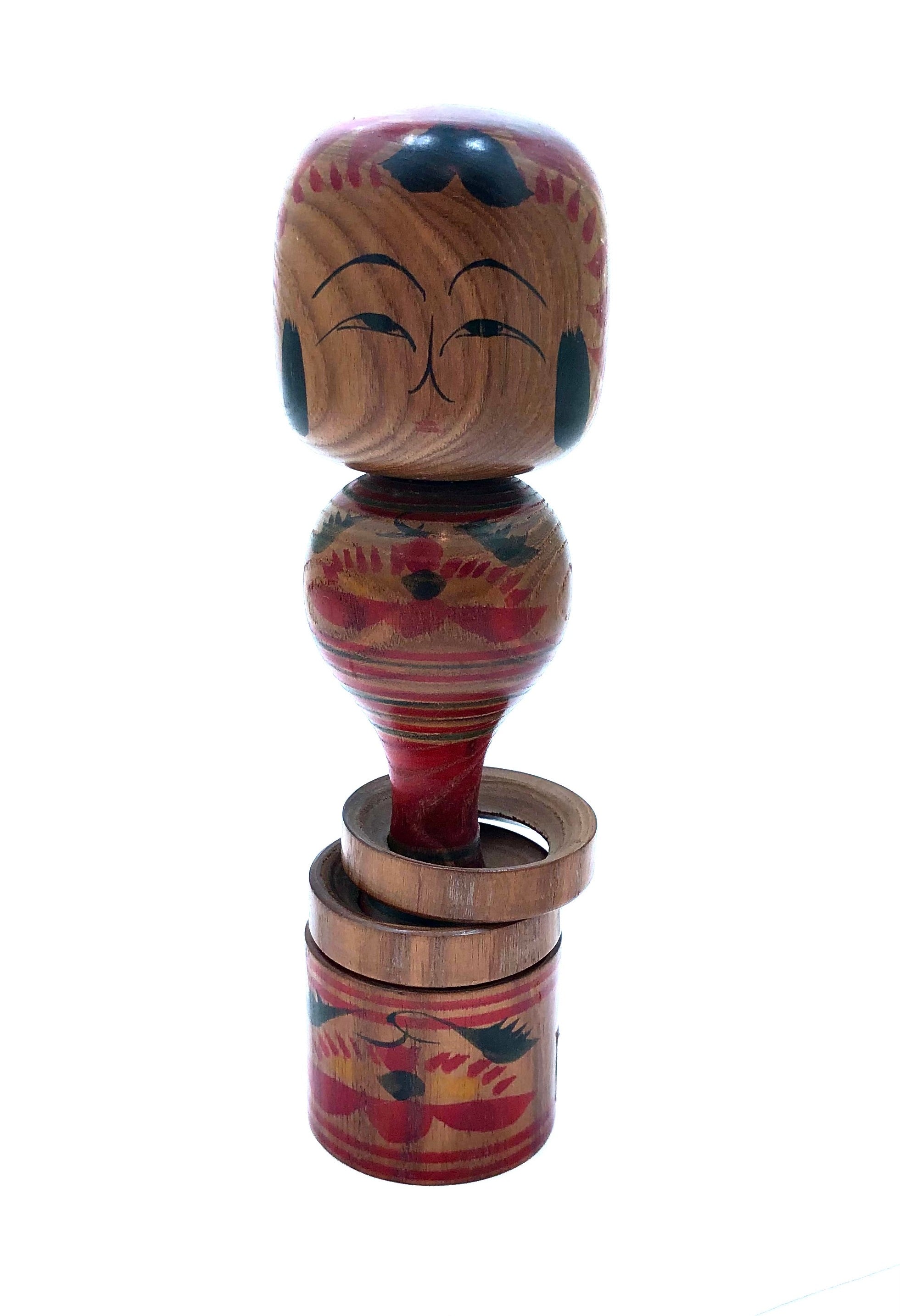 Traditional Tougatta Kokeshi with Rings  by Nagao, Masayoshi