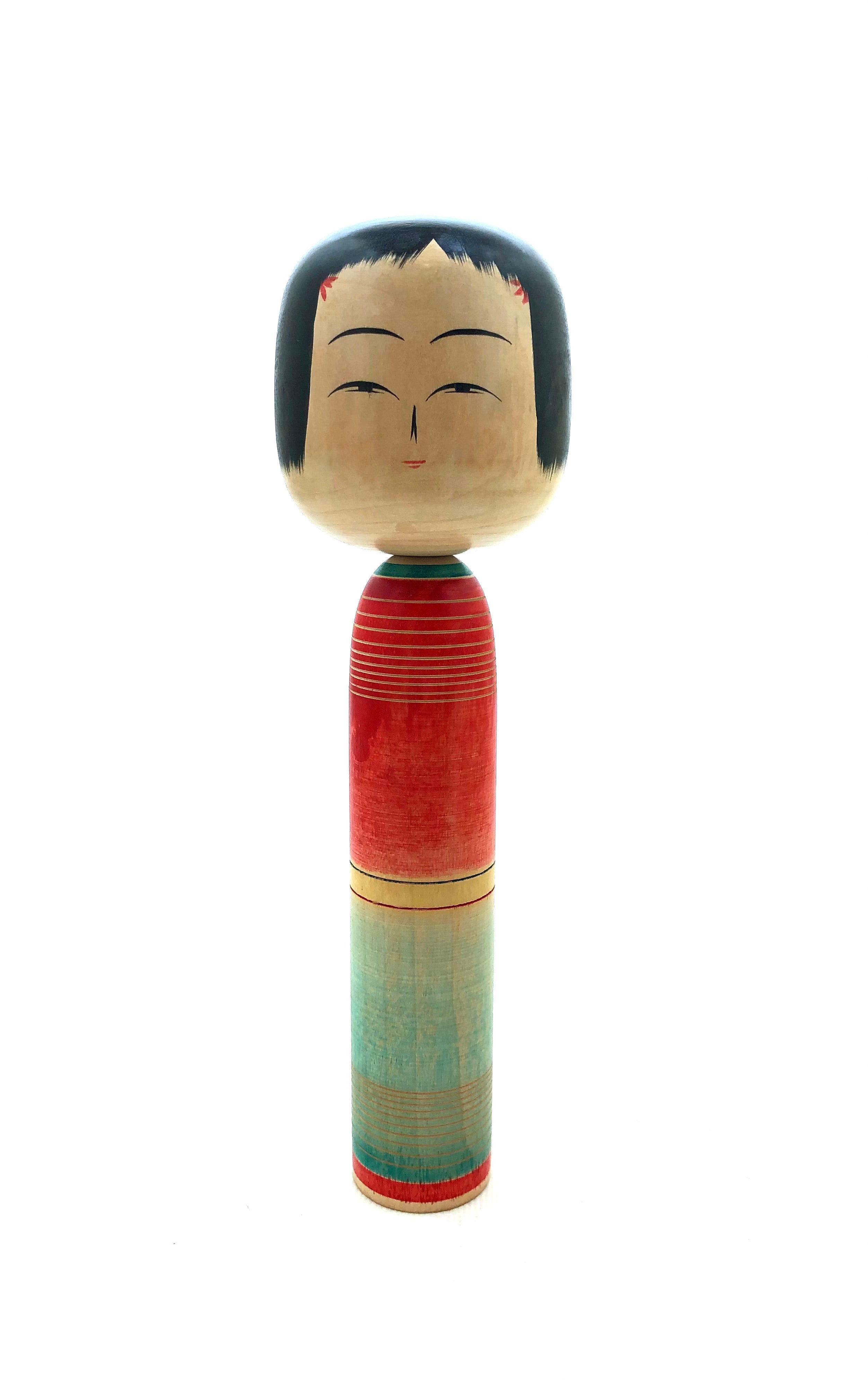 Vintage Traditional Rainbow Tougatta-Kei Kokeshi by Hiroi, Masaaki