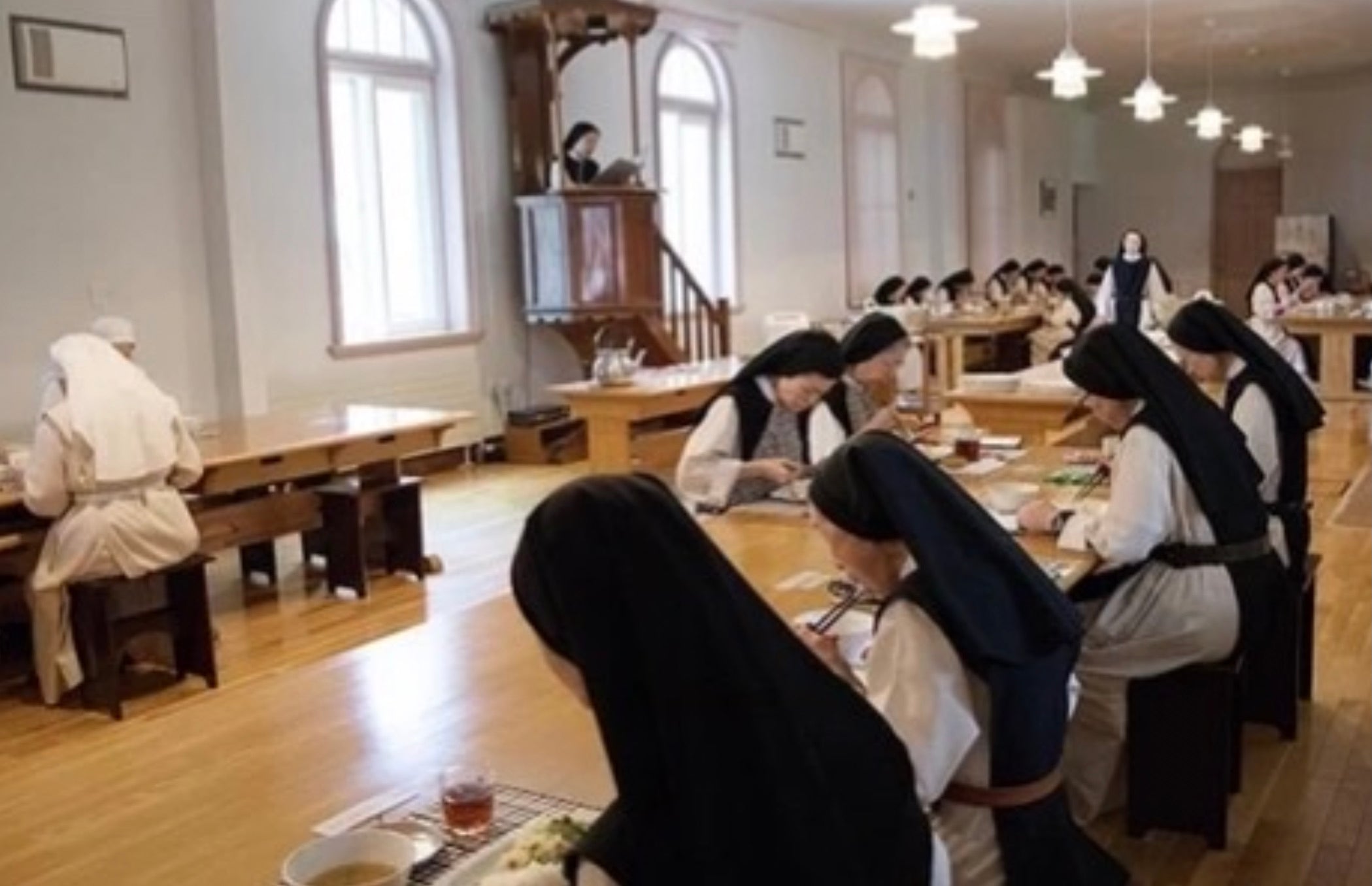 Vintage Japanese Lathe-Turned Trappist Nun Figures | Monastery Hakodate Hokkaido Carvings by Nemoto Mogura
