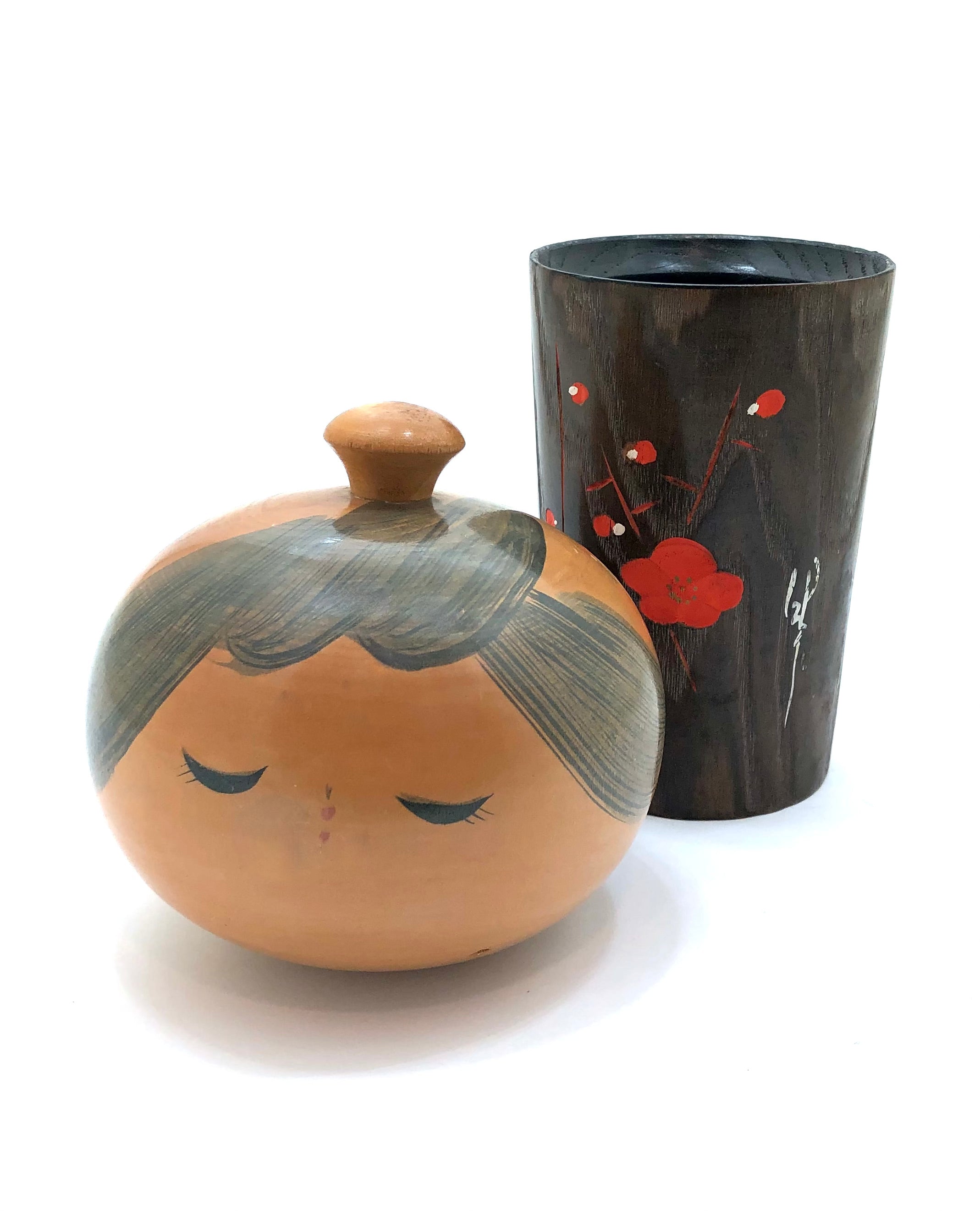 Japanese Sosaku Kokeshi Container by USABURO, Okamoto