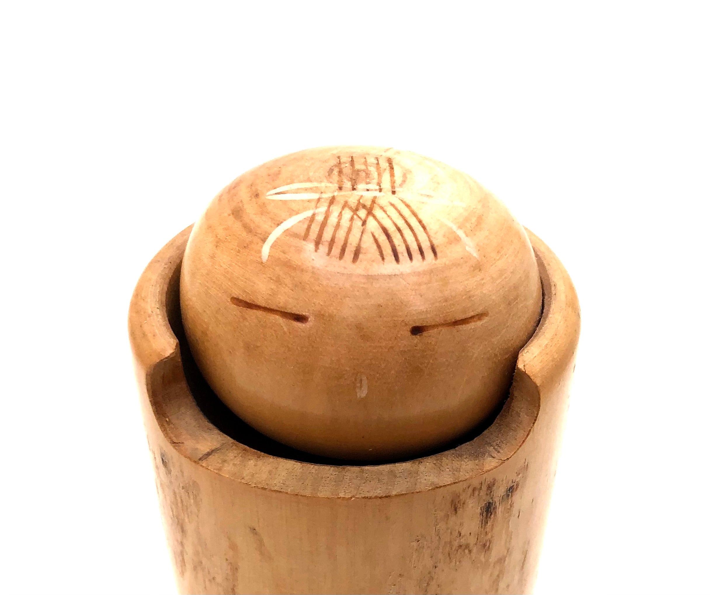Vintage Japanese Sosaku Kokeshi Entitled: “Kiwi no Komorebi | Sunlight through Trees” by Miyajima Muhitsu