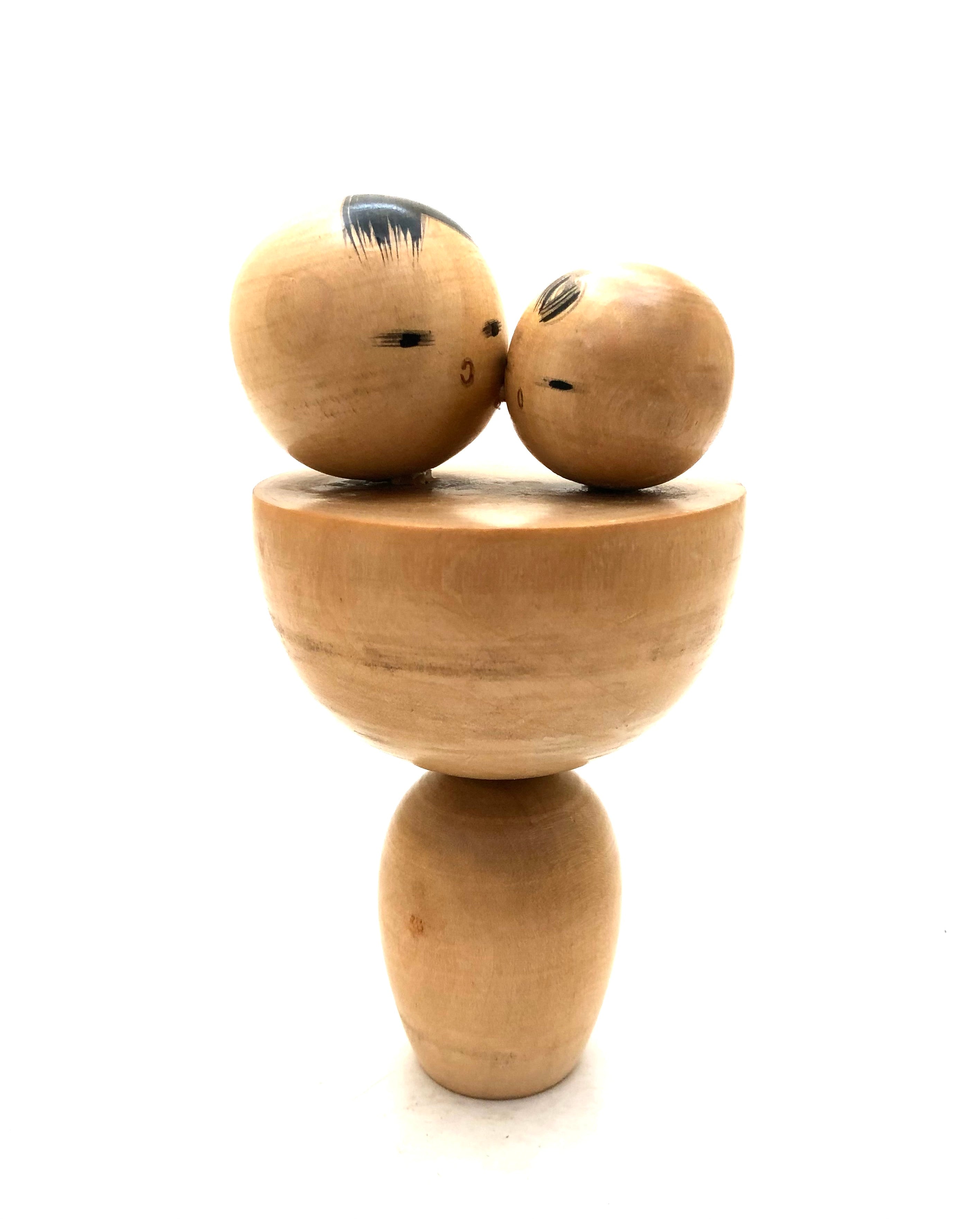 Vintage Sosaku Kokeshi entitled: Mother and Child by Aida Harumi