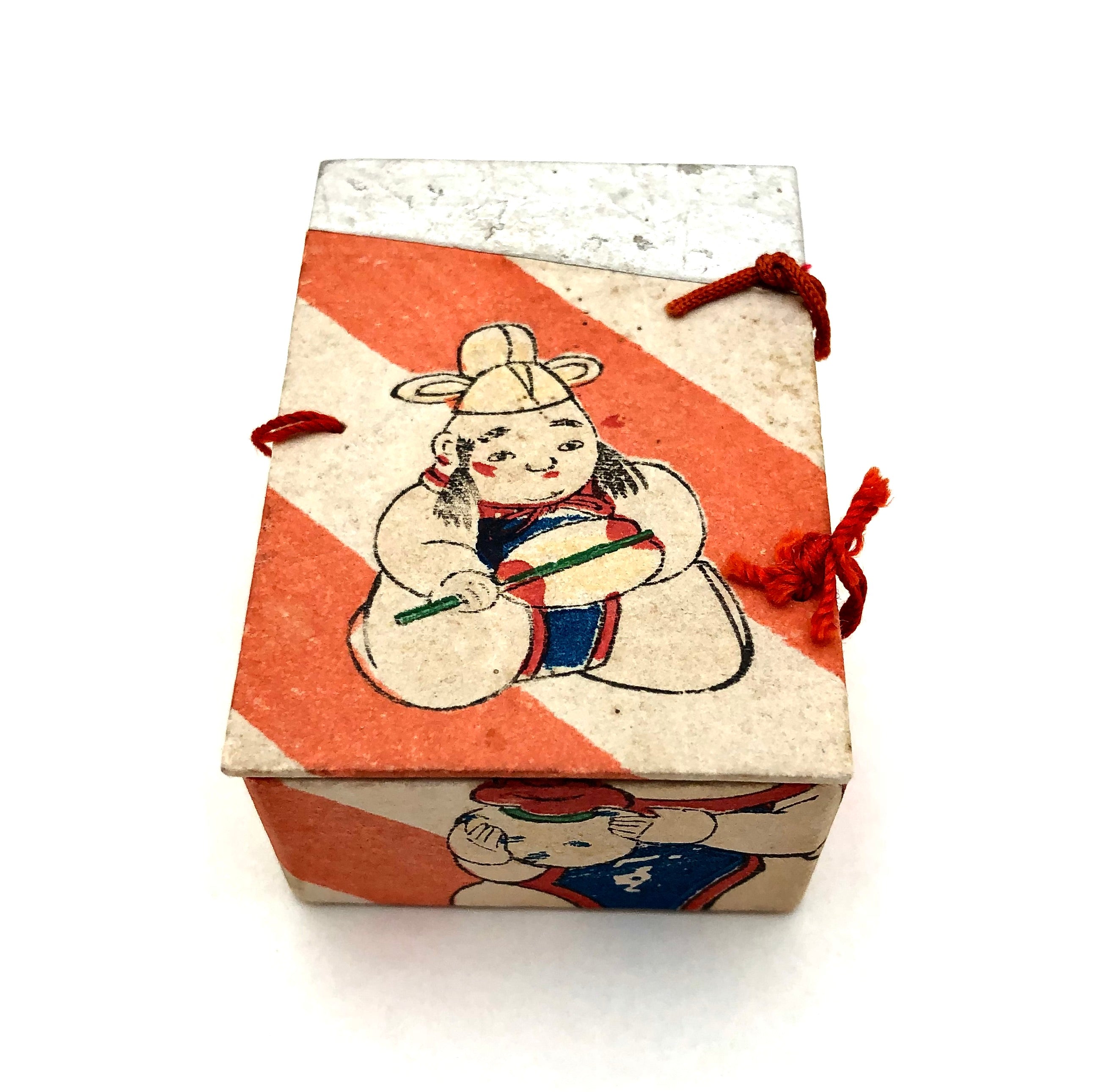 Japanese Vintage Washi Paper Handmade Box with Miniature Toys