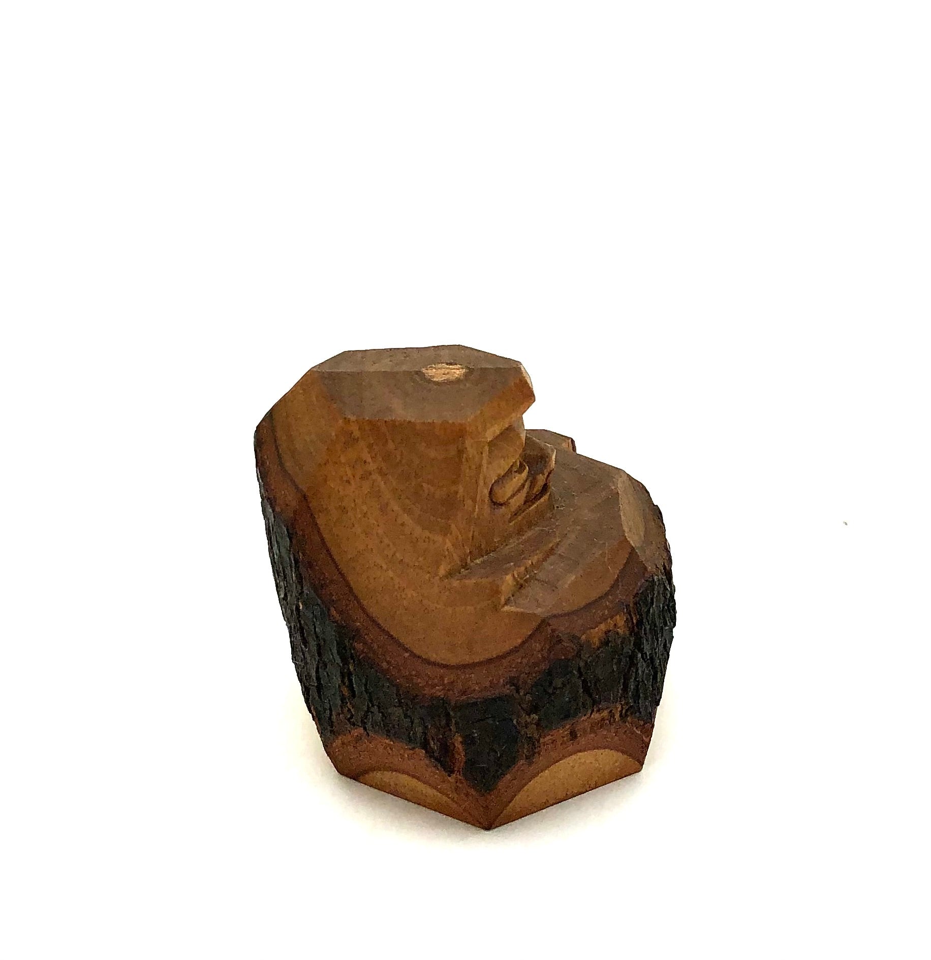 Vintage Japanese Nata-bori Carving of Bodhidharma (Daruma) | Zen Wood Daruma