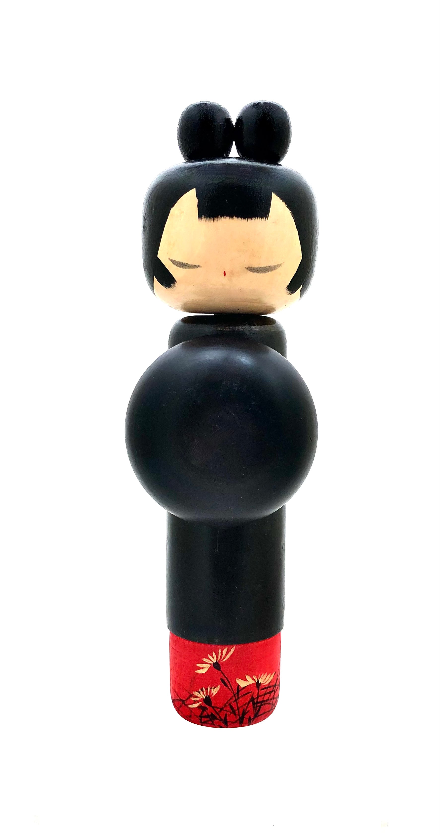 Vintage Sosaku Kokeshi entitled: ”Jinja Sanpai | Visiting the Shrine” by Ishihara, Hideo