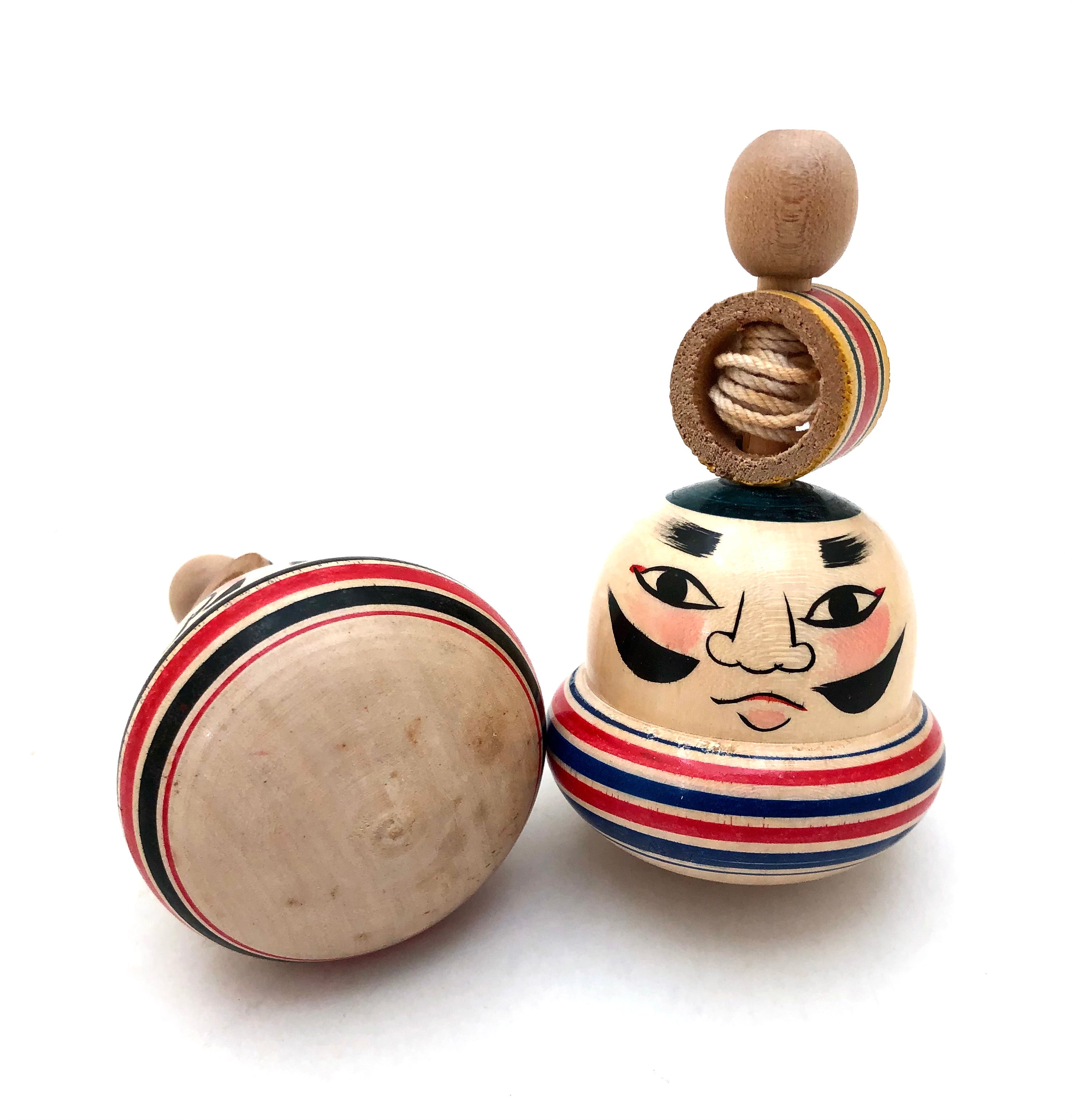 Vintage Japanese Zuguri Spinning Koma | Daruma Sakadachi Top by Katakura Family