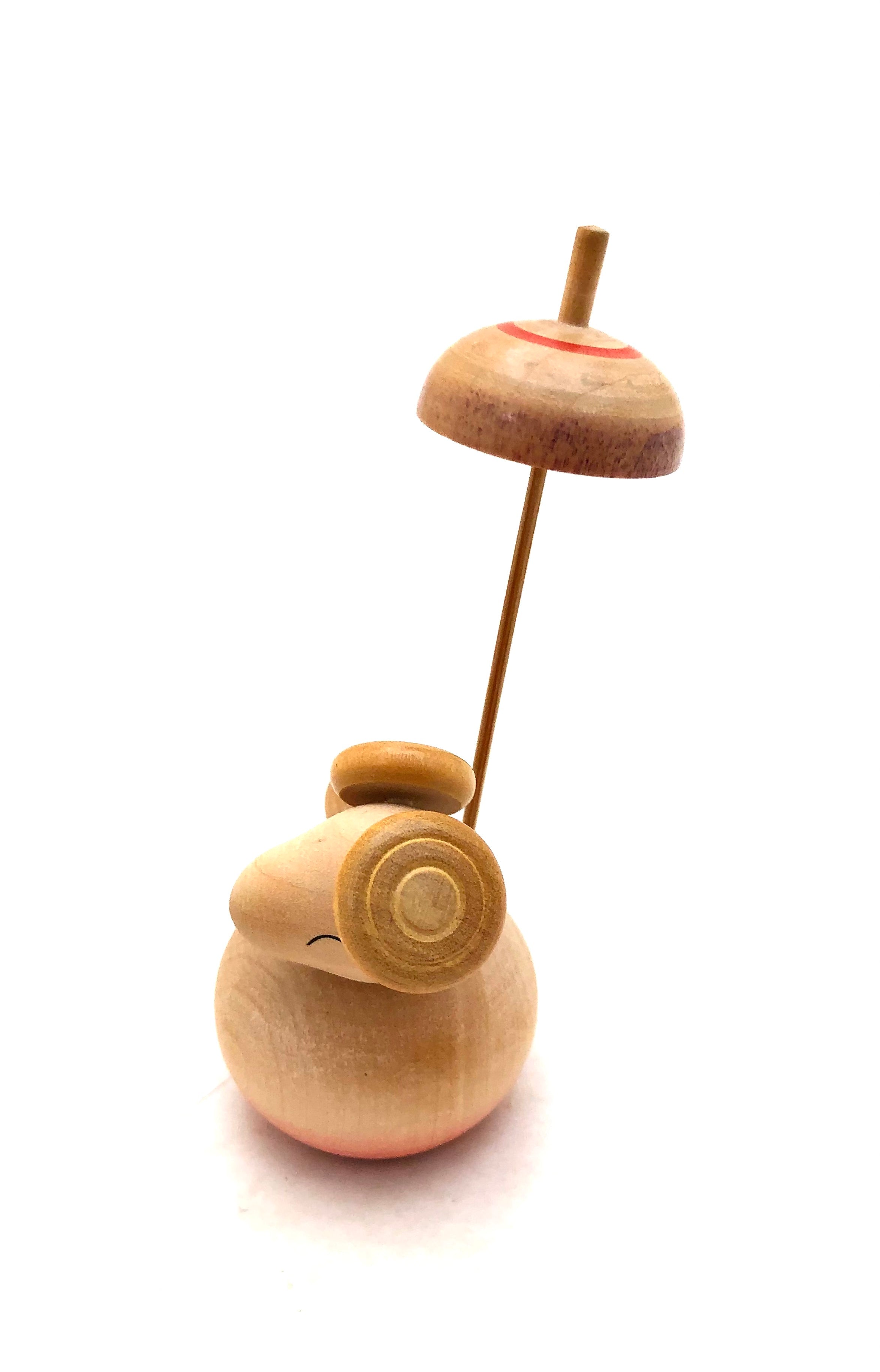 Vintage Japanese Spinning Sheep (Hitsuji) Koma | Wood Spinning top by Fukushima, Tomotsu