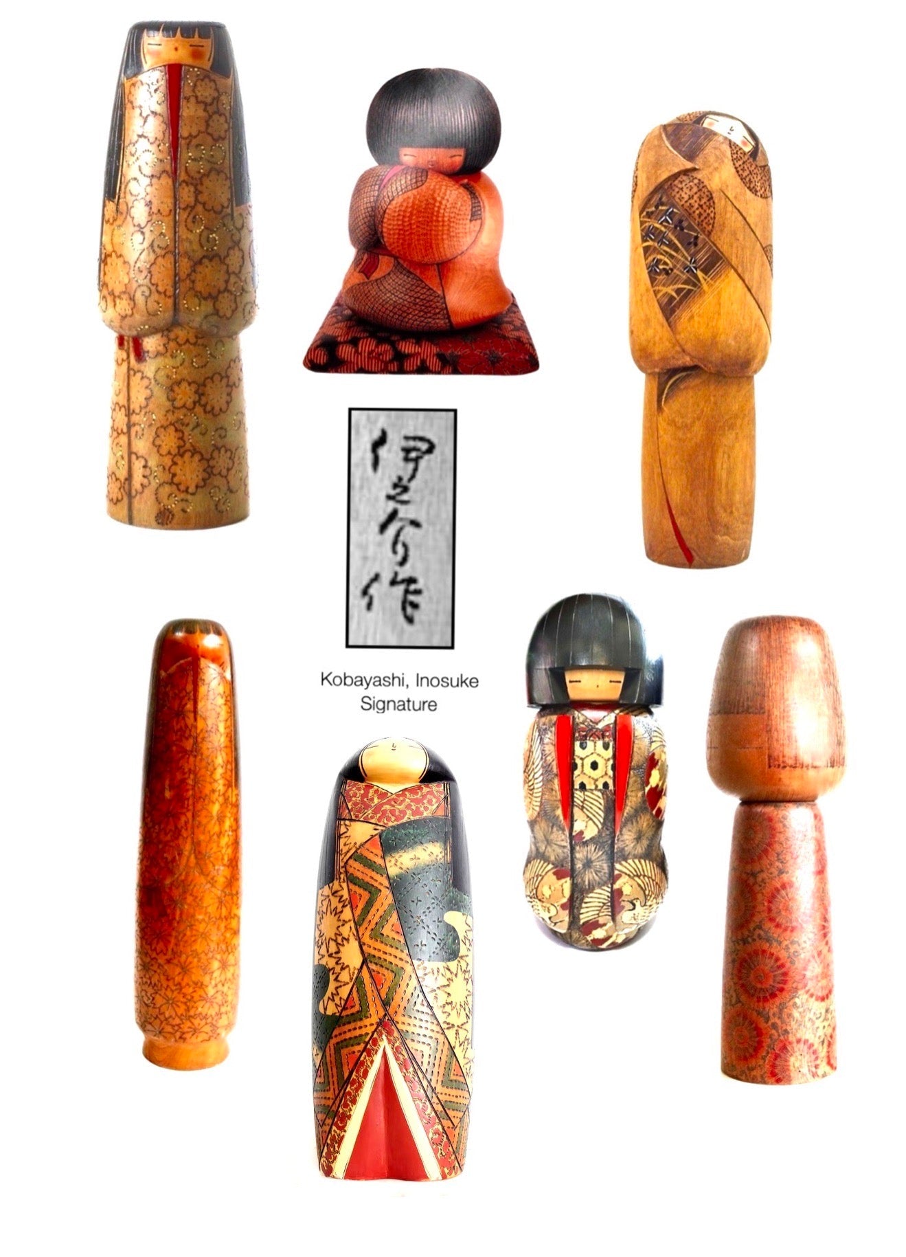 Inosuke Kobayashi Kokeshi Dolls