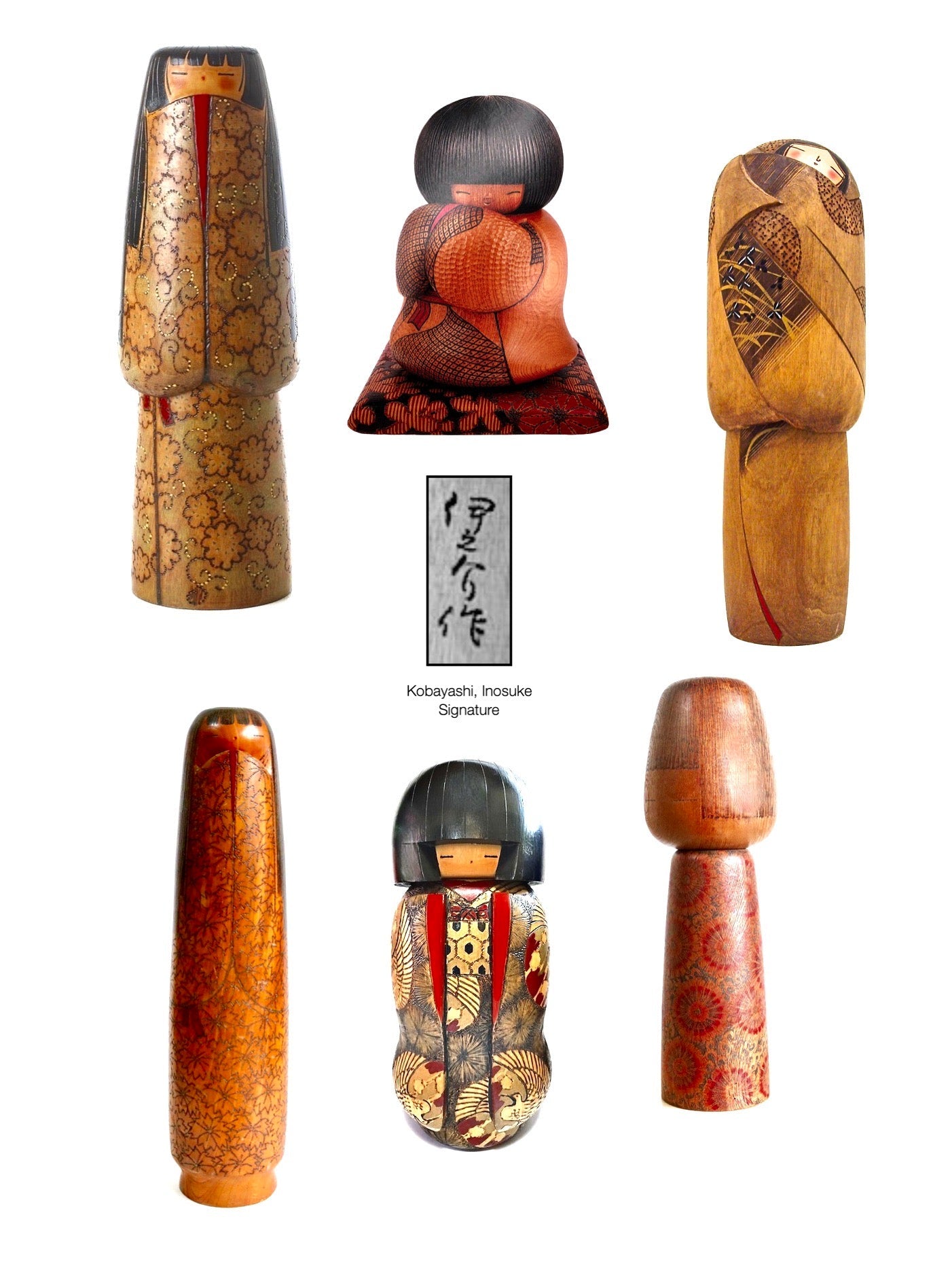 Inosuke Kobayashi Kokeshi Dolls