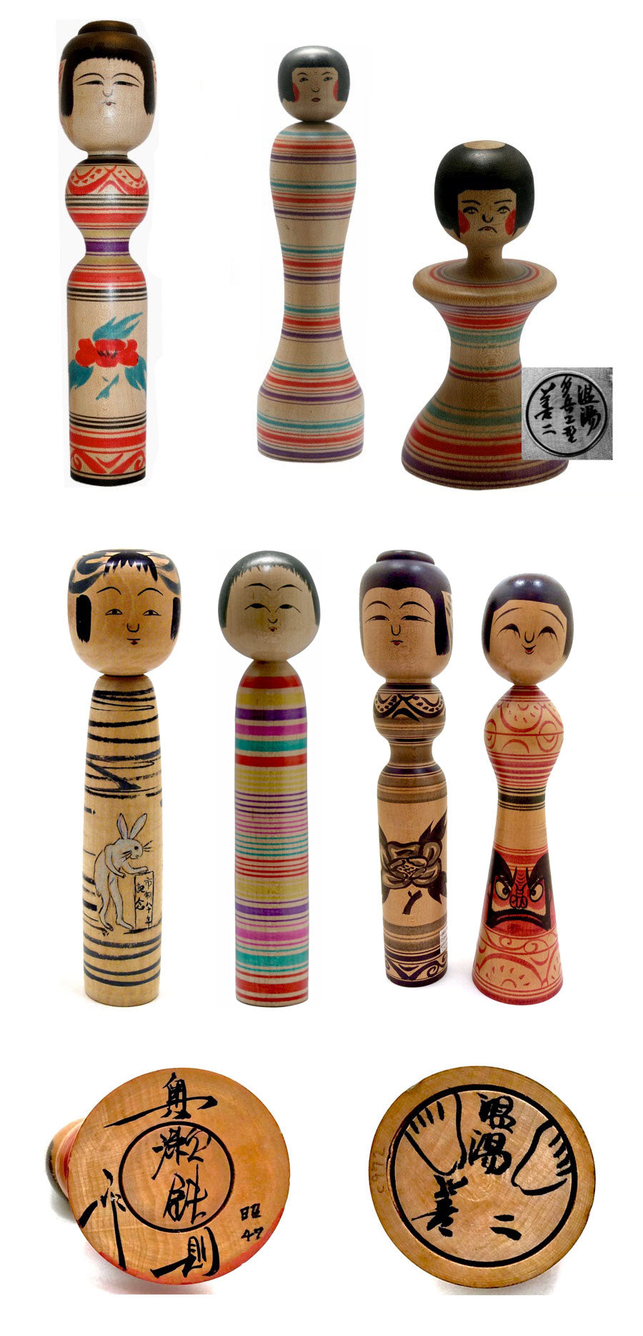 EXCELLENT CONDITION Kokeshi outlet Doll by Muchihide Abo Tsugaru style Japanese vintage Handcraft