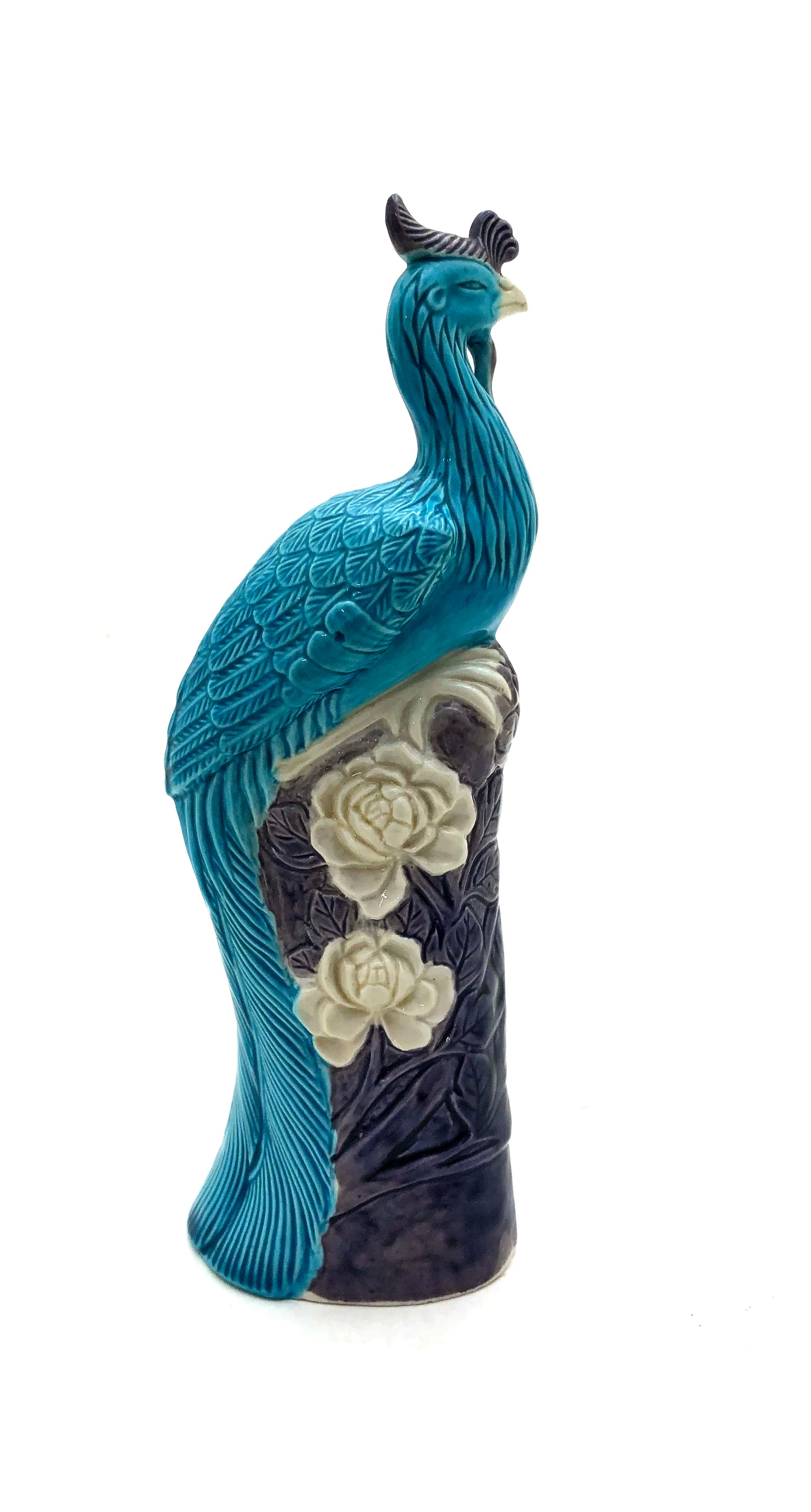 Antique 20th Century Chinese Export-Porcelain | Turquoise Glazed Phoenix Bird