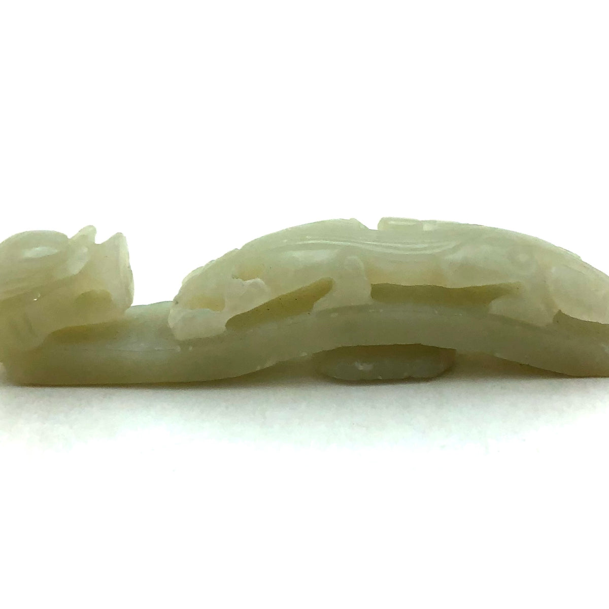 Jade dragon figures for belt Vintage Carved Dragon Figure Jade Serpentine Green Stone  main image 3