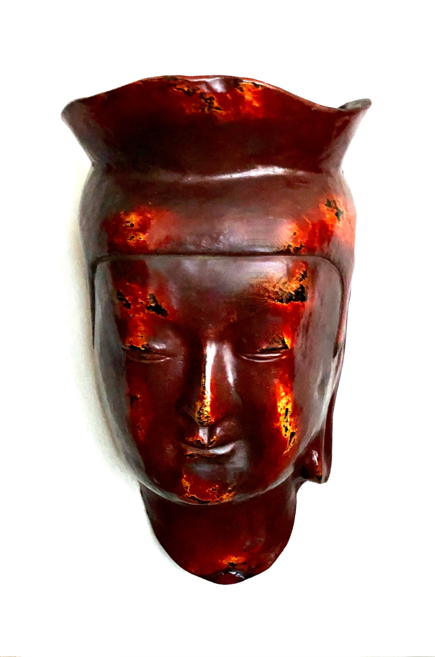 Antique Japanese  Lacquered Mask of Minoku Bosatsu | Japanese Buddhism Art