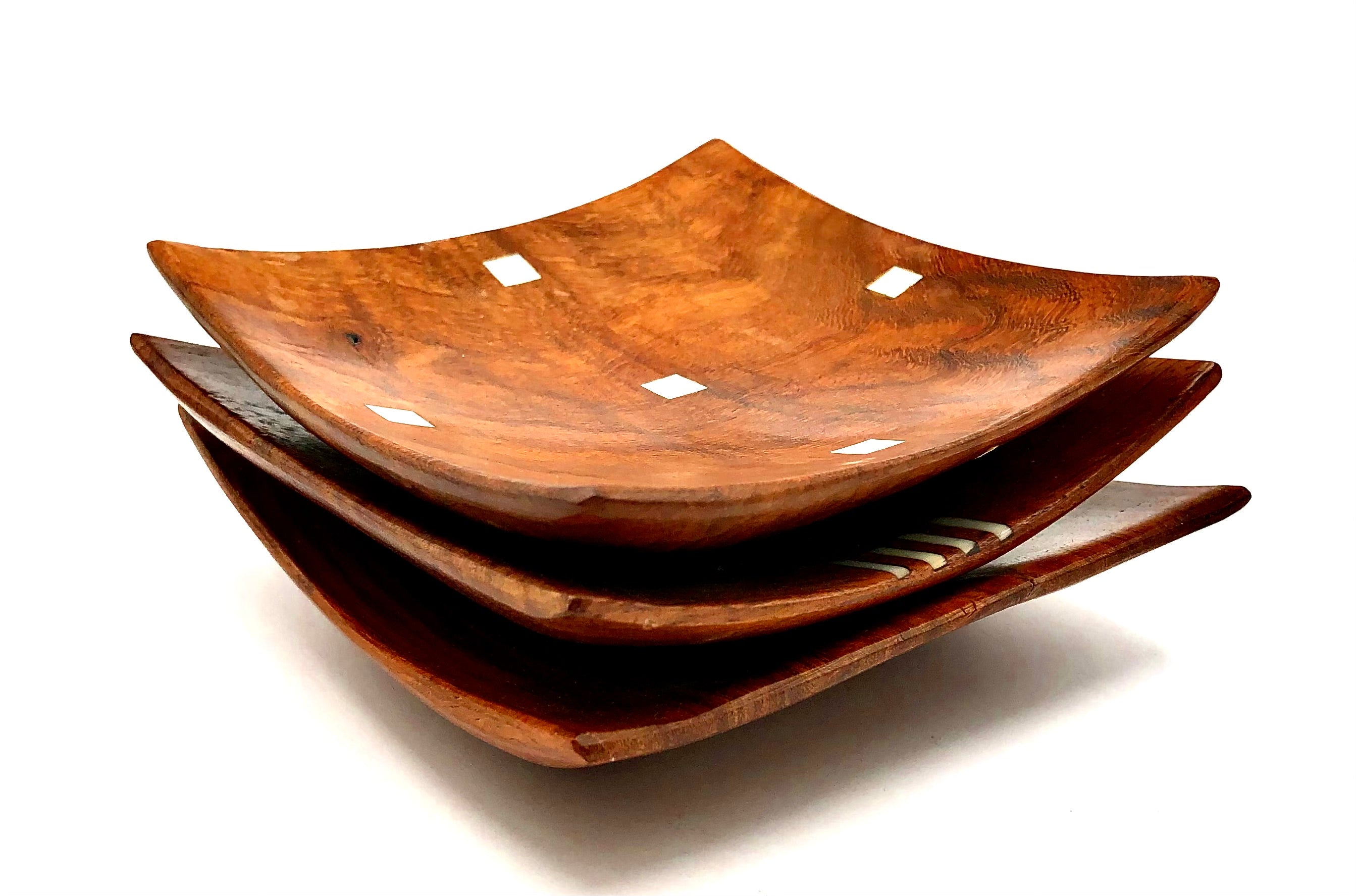 Contemporary Japanese Wood Desert Plates