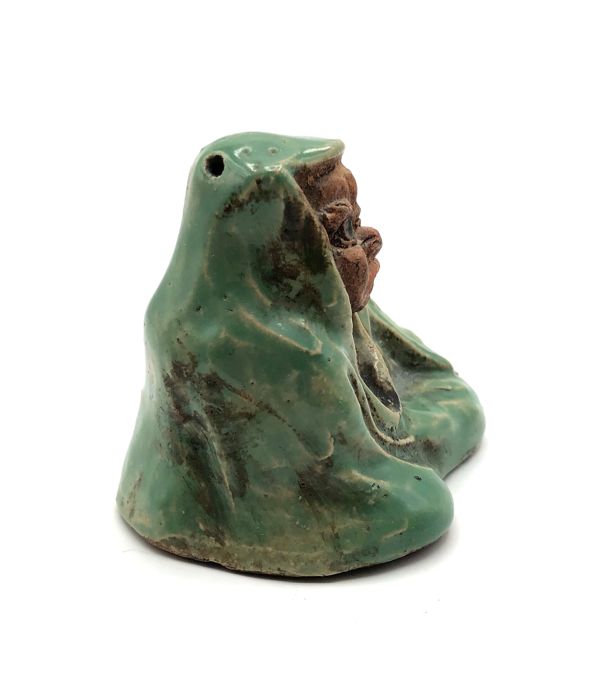 Antique Chinese Celadon Glazed Daruma Water Dropper | Shuǐdī