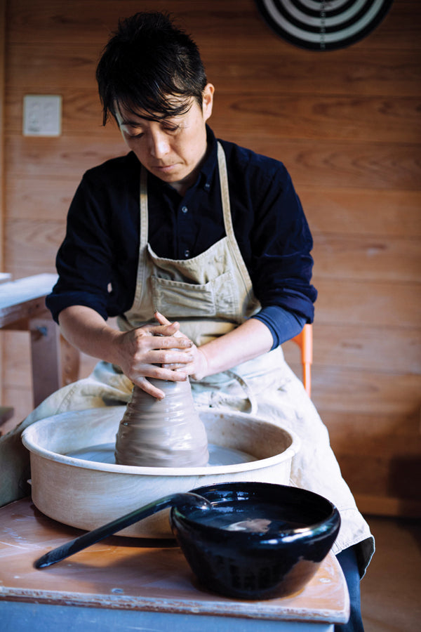 Japanese Contemporary Pottery Almond Bowl by Hanako Nakazato