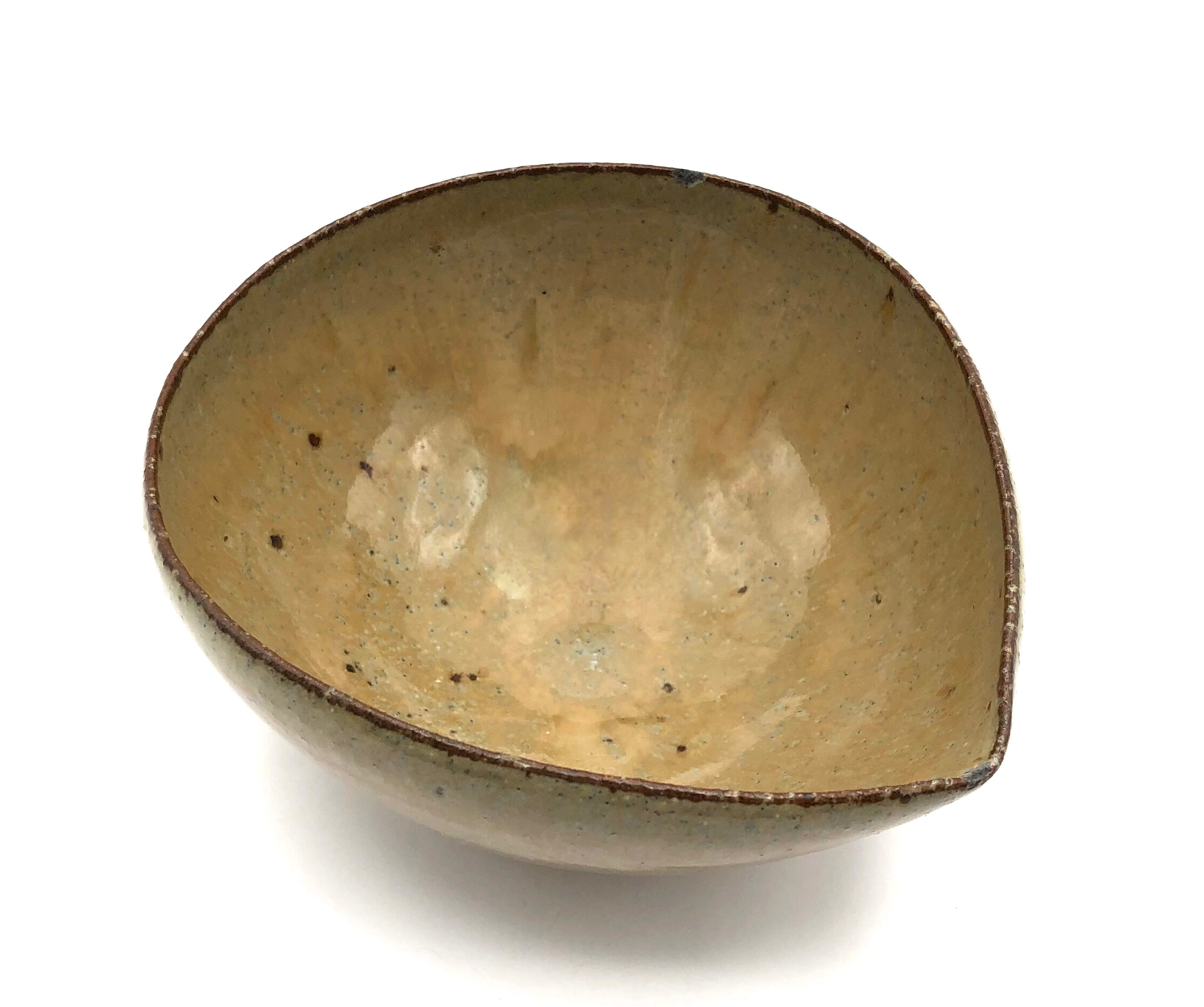 Japanese Contemporary Pottery Almond Bowl by Hanako Nakazato